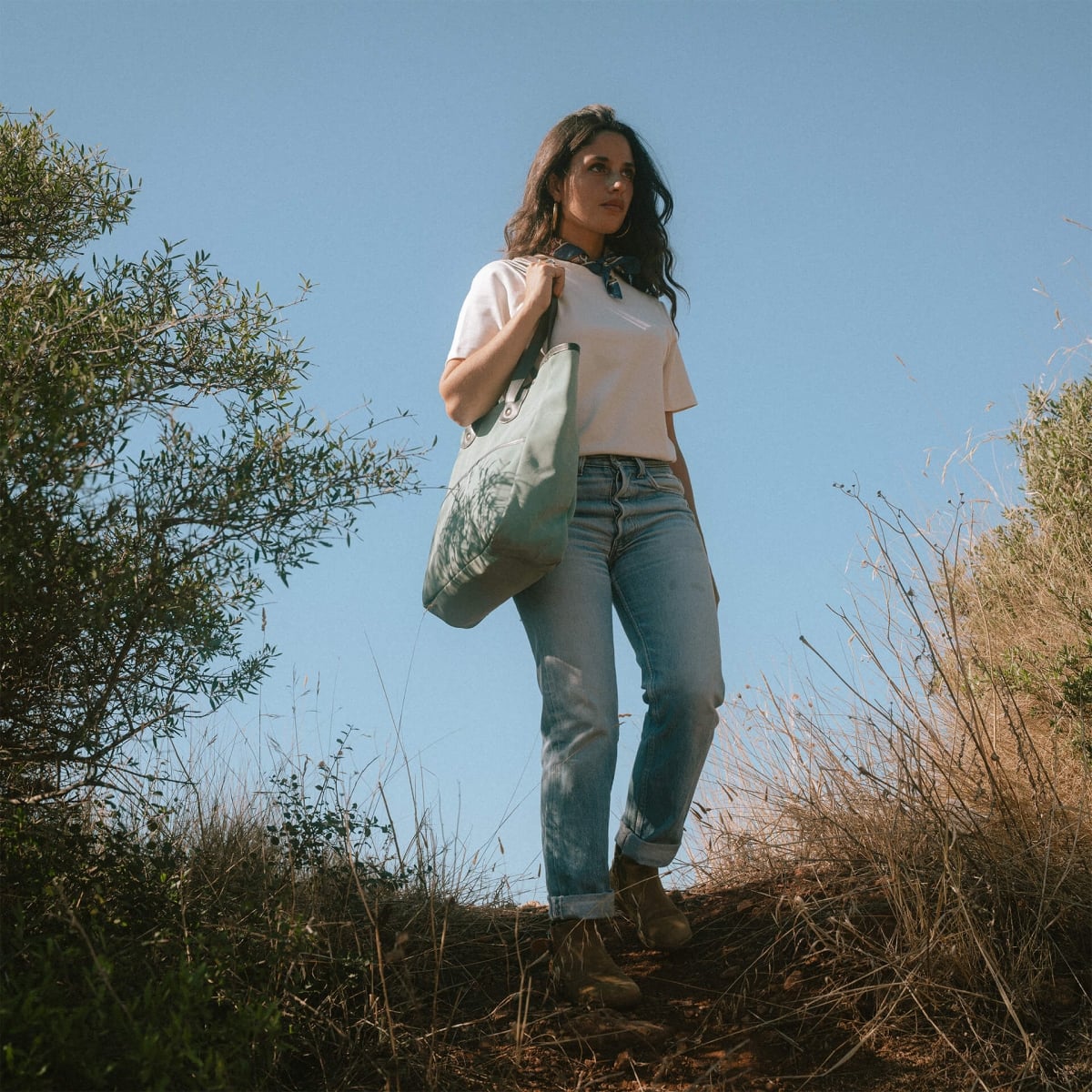 Meline Tote bag / Suede - Jade Green (image n°6)