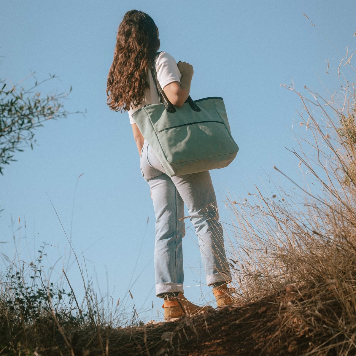 Meline Tote bag / Suede - Jade Green (image n°7)