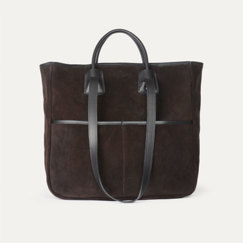 Meline Tote bag / Suede - Dark brown
