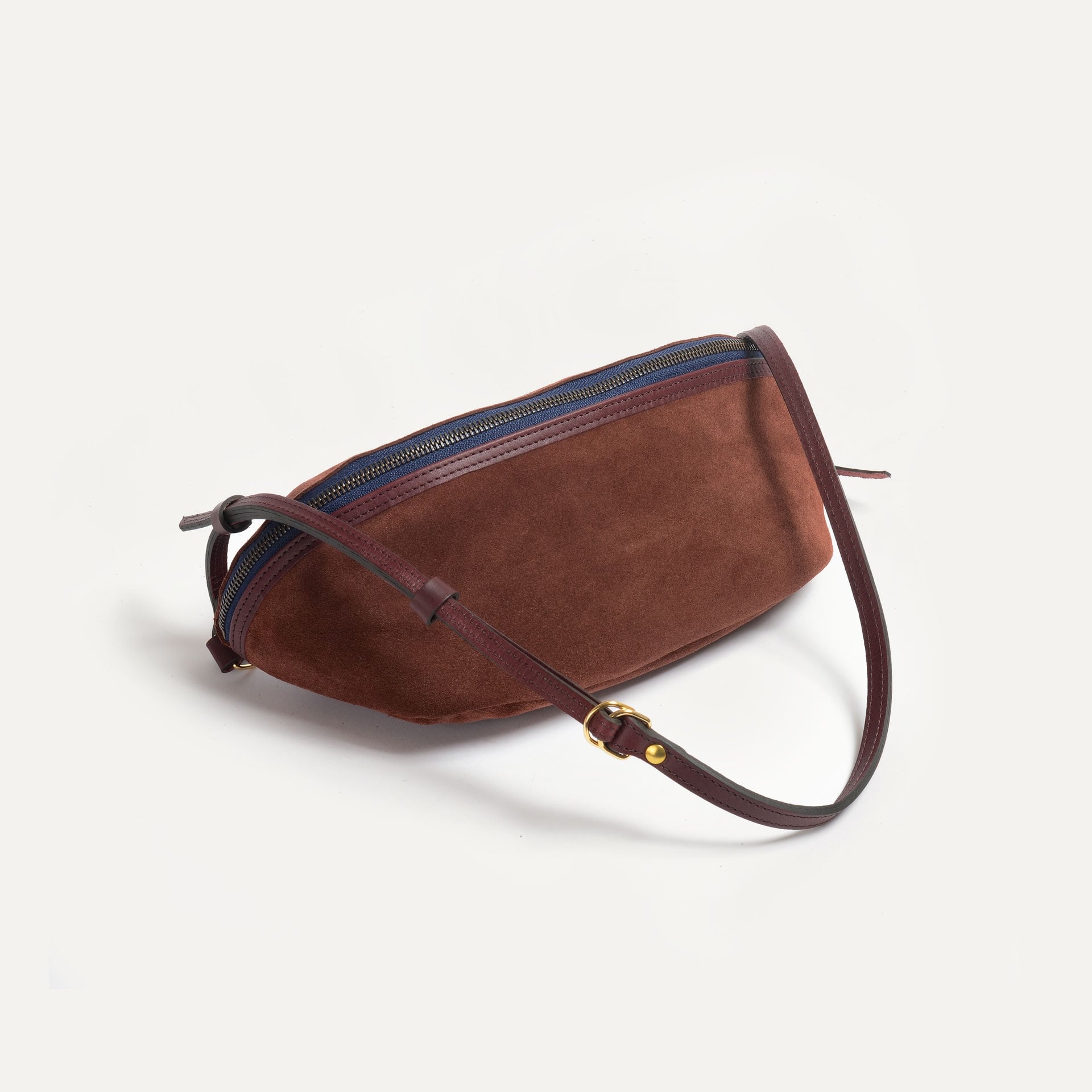 Sac banane Bea / Cuir Velours - Marron Rubis (image n°3)