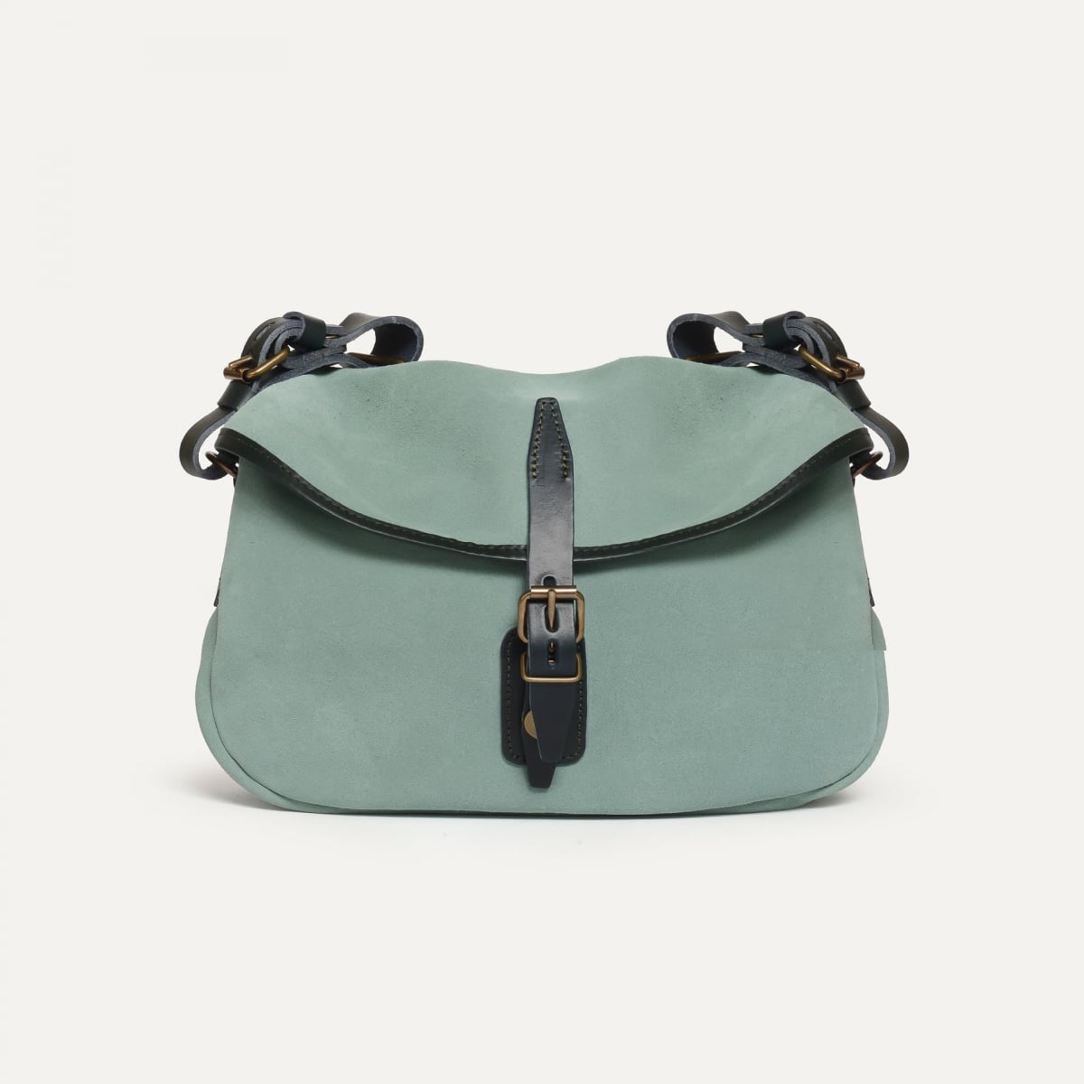 Musette XS Fisherman's bag / Suede - Jade green (image n°1)