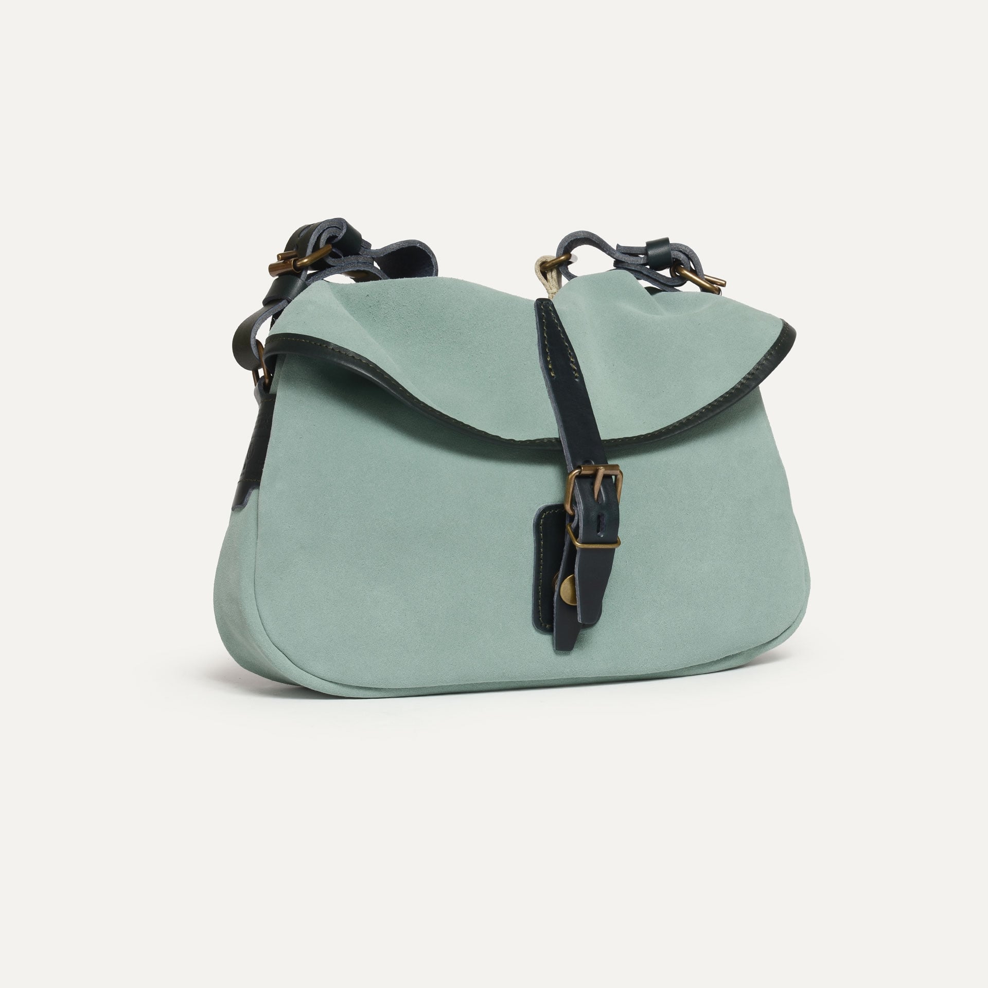 Musette du Pêcheur XS / Cuir Velours - Vert Jade (image n°3)