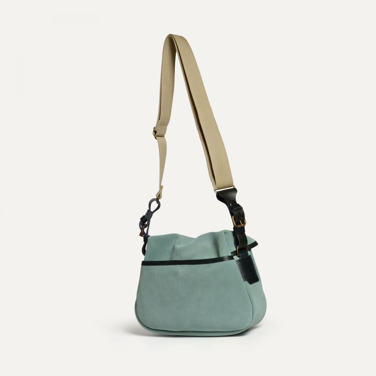 Musette XS Fisherman's bag / Suede - Jade green (image n°4)