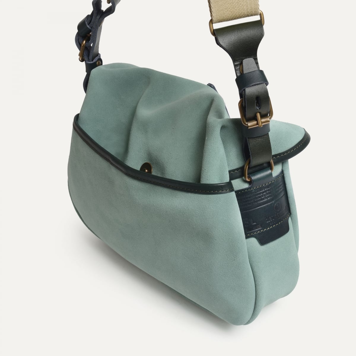 Musette XS Fisherman's bag / Suede - Jade green (image n°5)