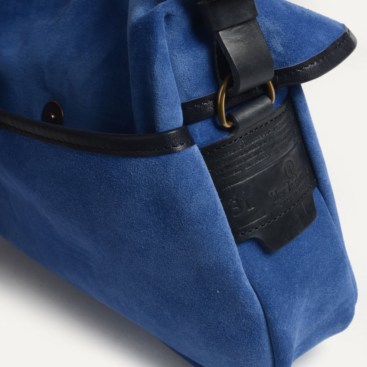 Musette du Pêcheur XS / Cuir Velours - Bleu Agate (image n°5)