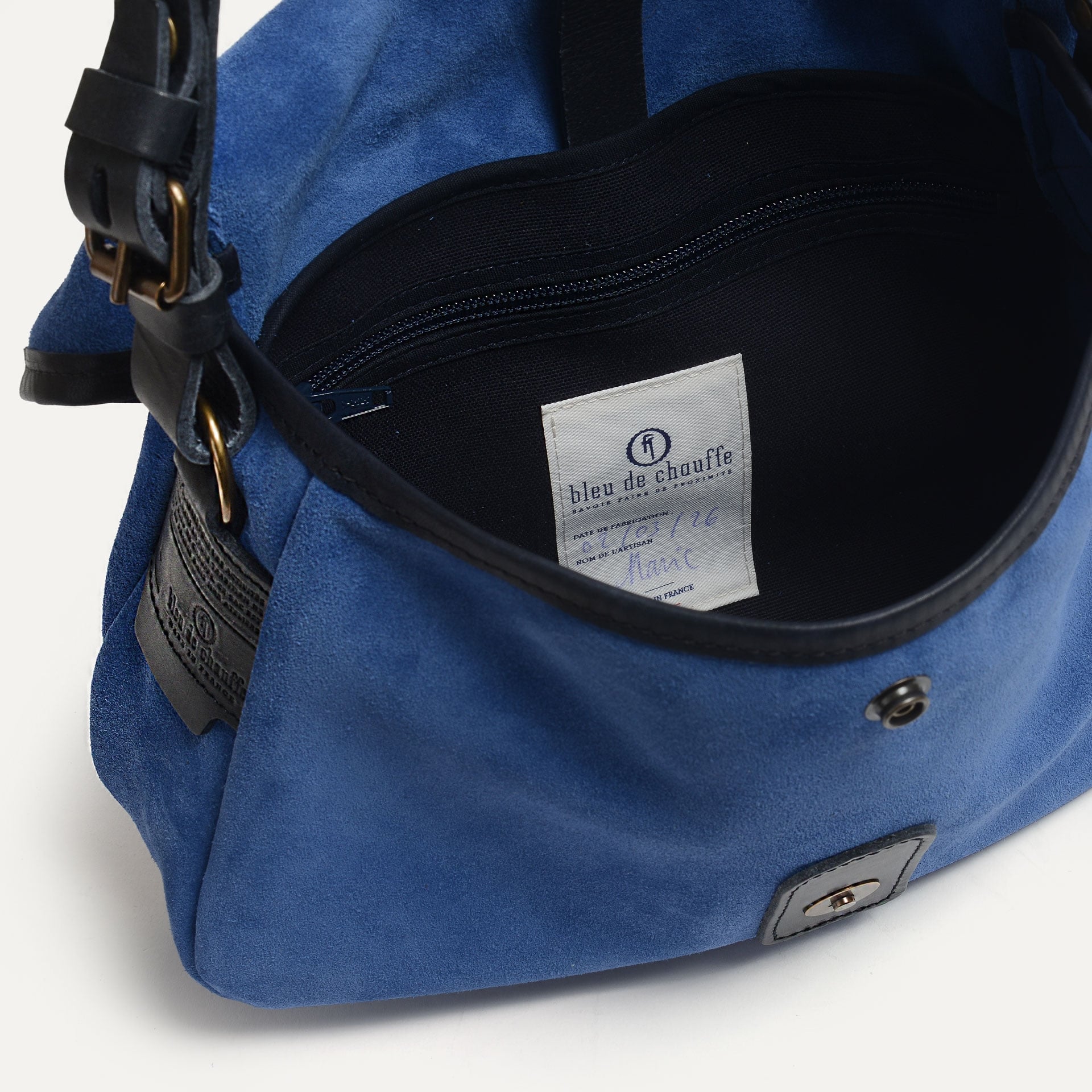 Musette XS Fisherman's bag / Suede - Agate blue (image n°6)