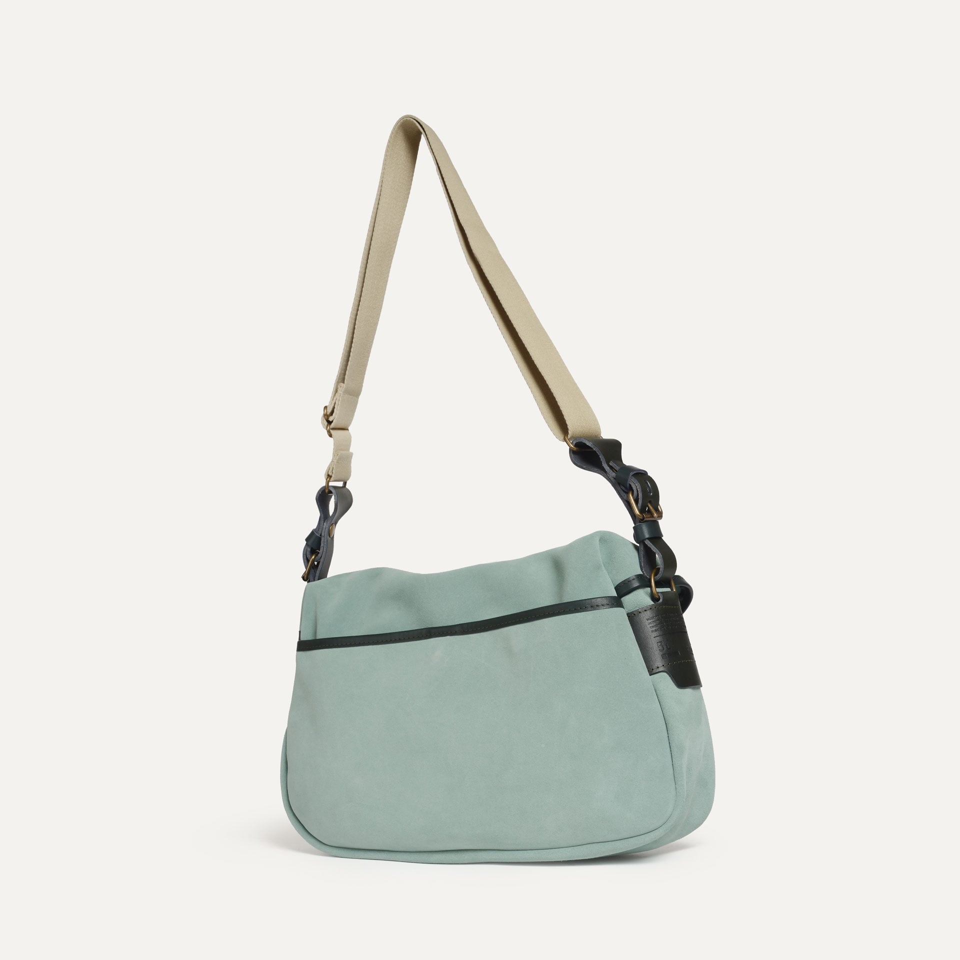 Musette du Pêcheur S / Cuir Velours - Vert Jade (image n°3)