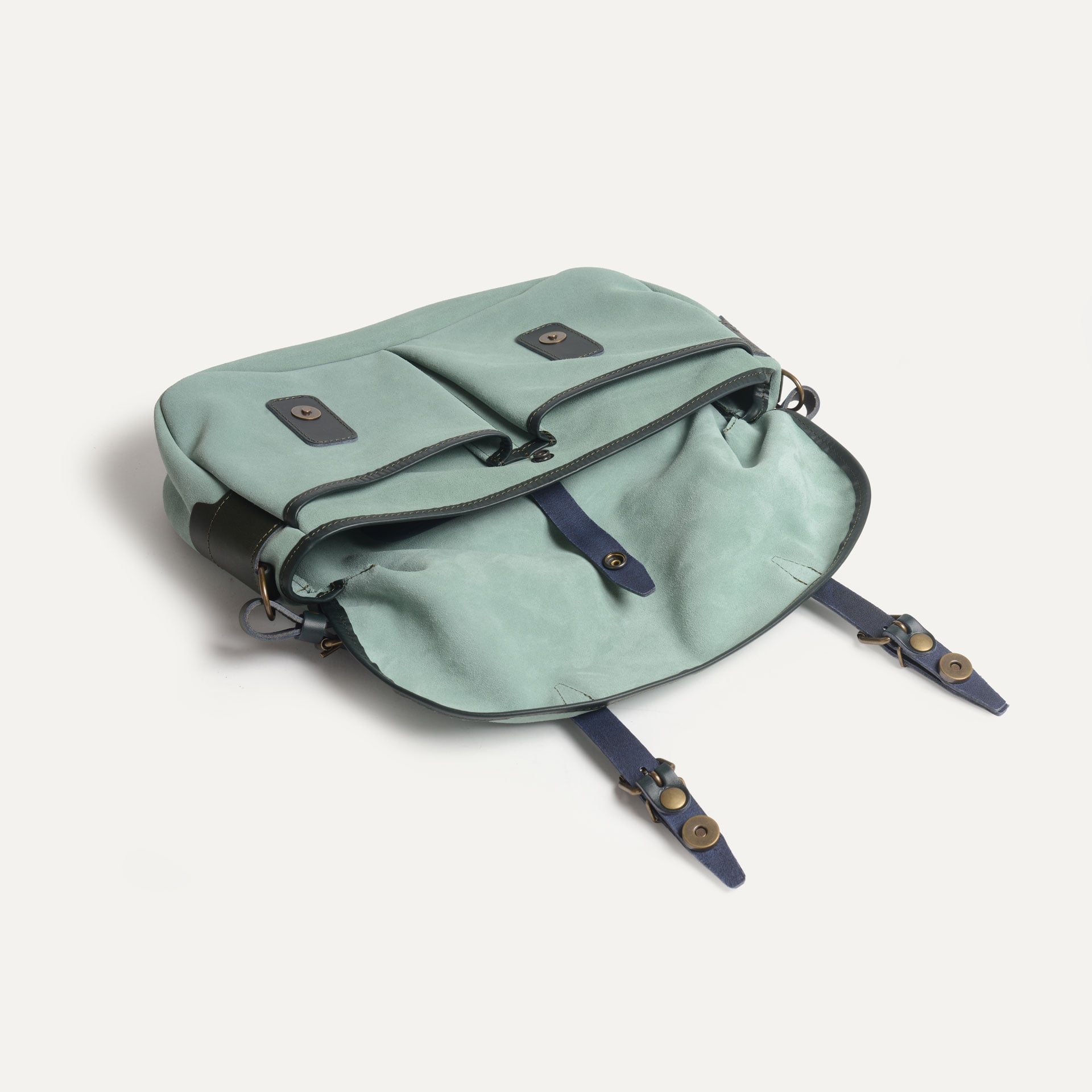 Musette S Fisherman's bag / Suede - Jade green (image n°5)