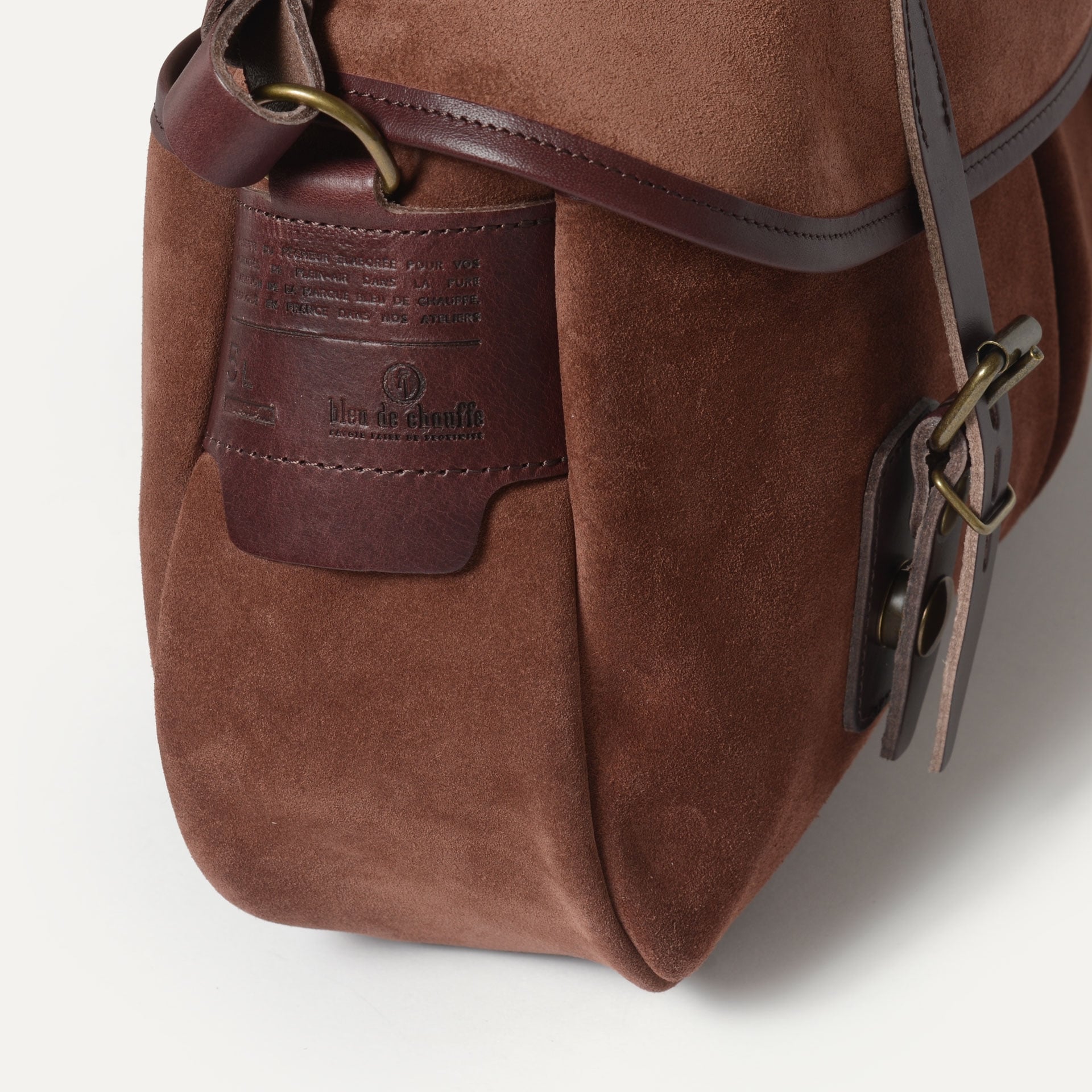 Musette S Fisherman's bag / Suede - Ruby brown (image n°4)