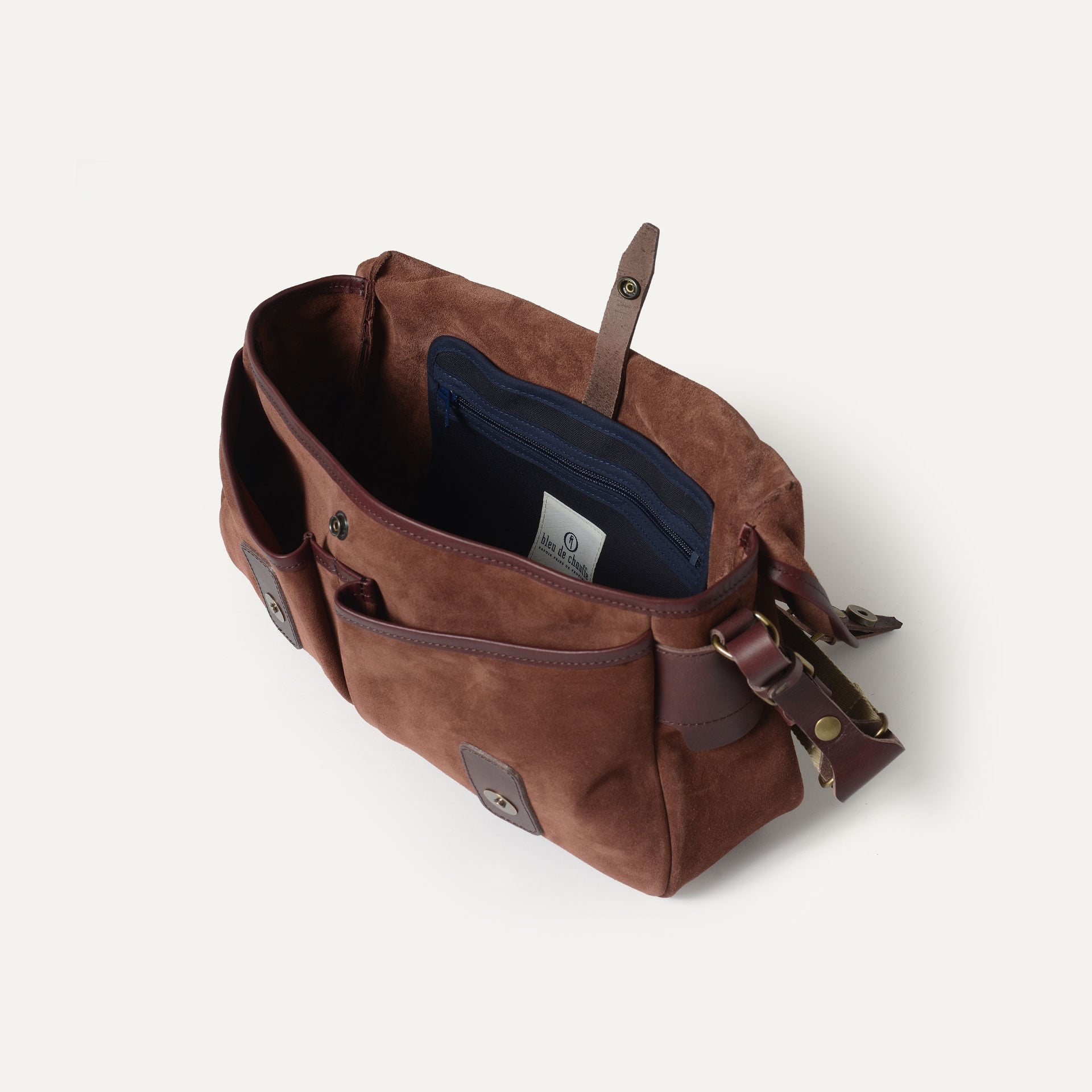 Musette S Fisherman's bag / Suede - Ruby brown (image n°5)