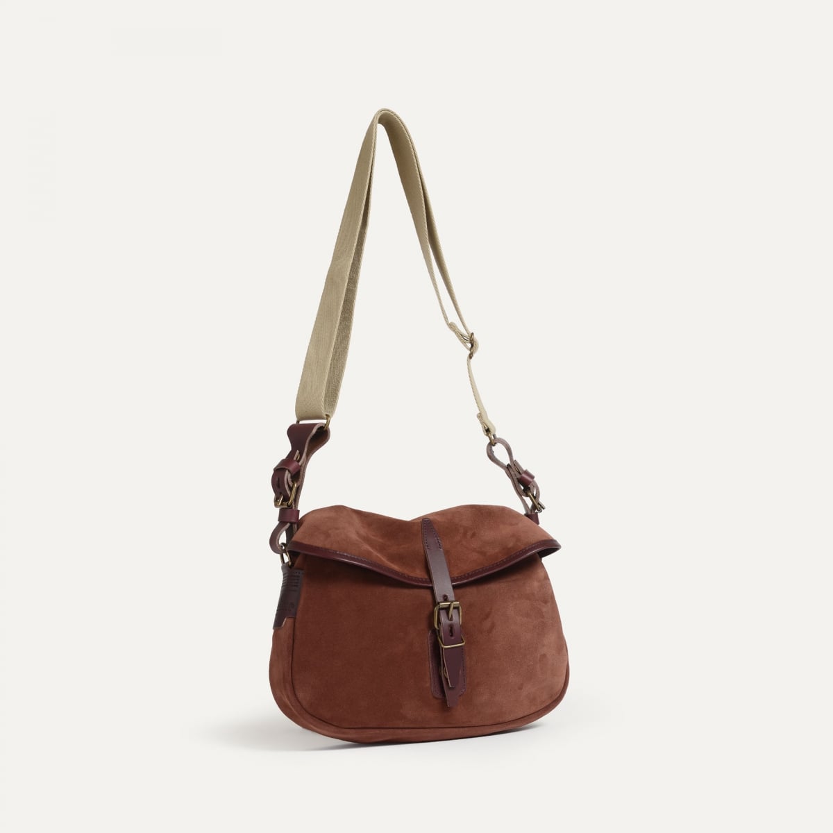 Musette des Fischers XS / Veloursleder - Rubinbraun (image n°2)