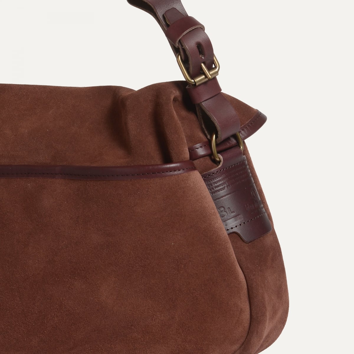 Musette des Fischers XS / Veloursleder - Rubinbraun (image n°6)