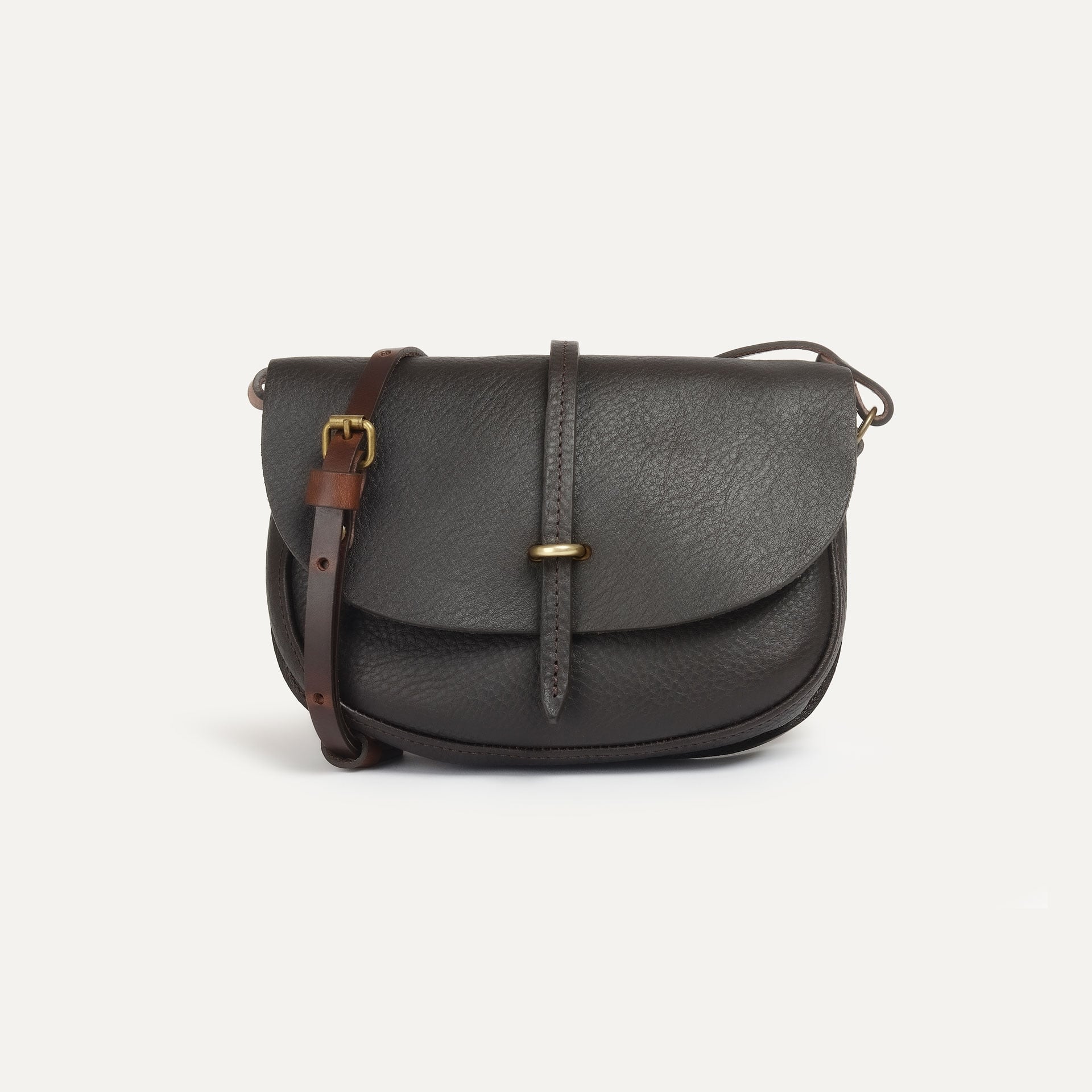 Mini sac postier Java - Marron Brun (image n°1)