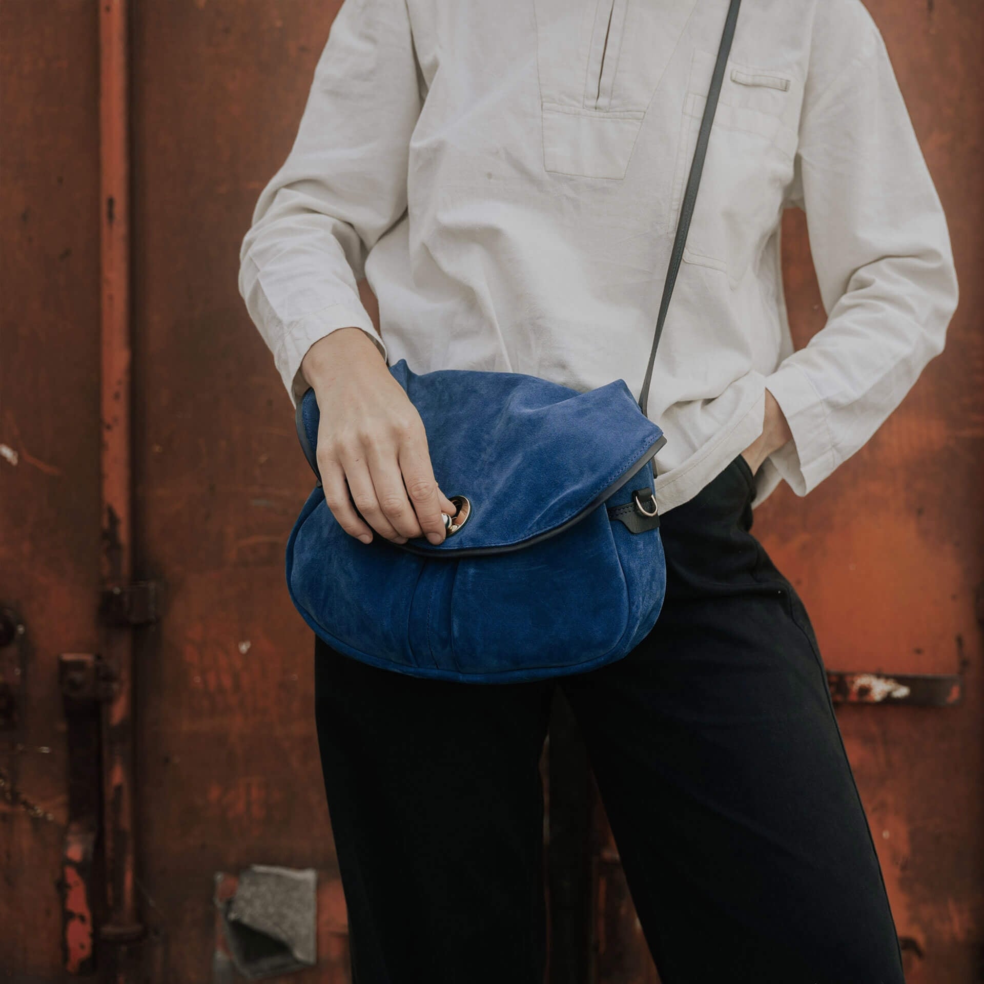 Soft musette S Janice - Agate blue (image n°8)