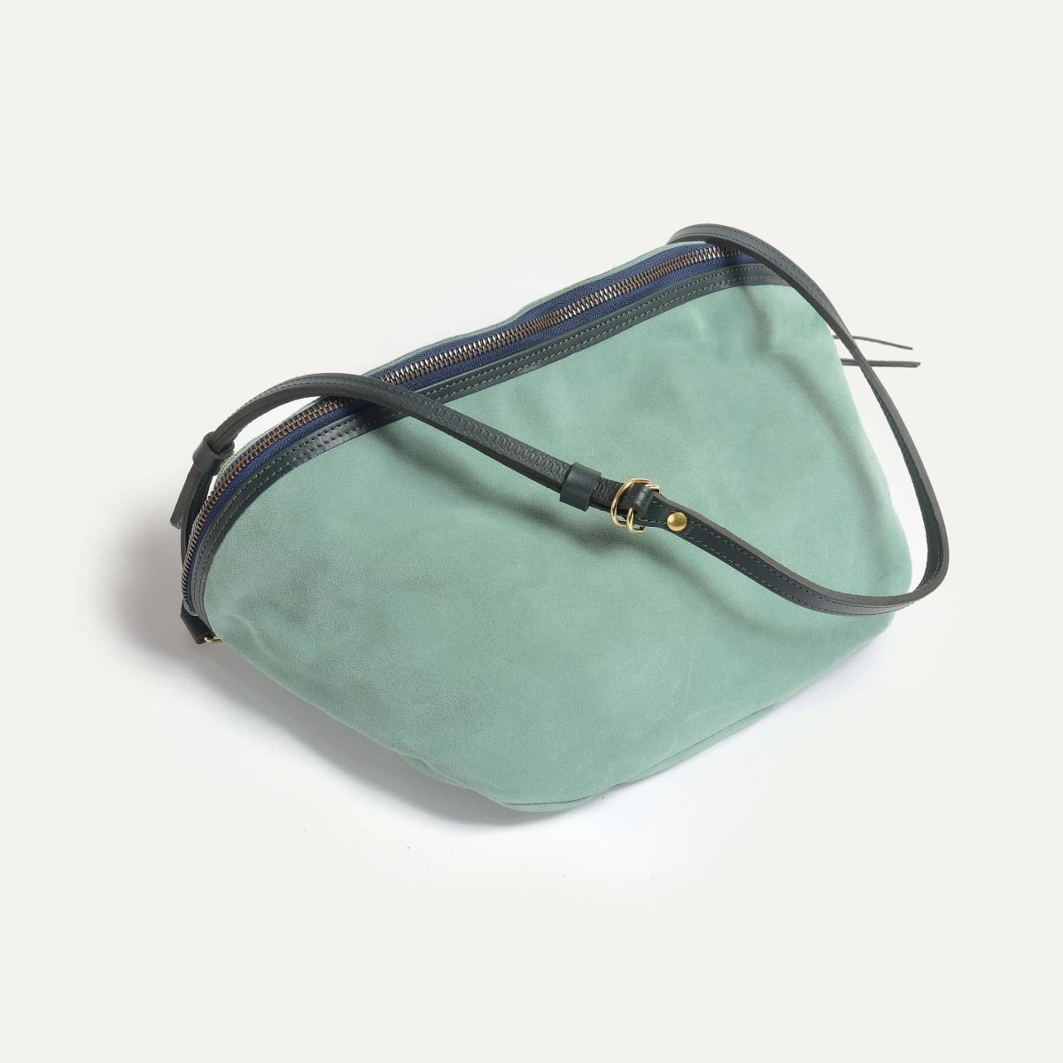 Sac banane Bea XL / Cuir Velours - Vert jade (image n°2)