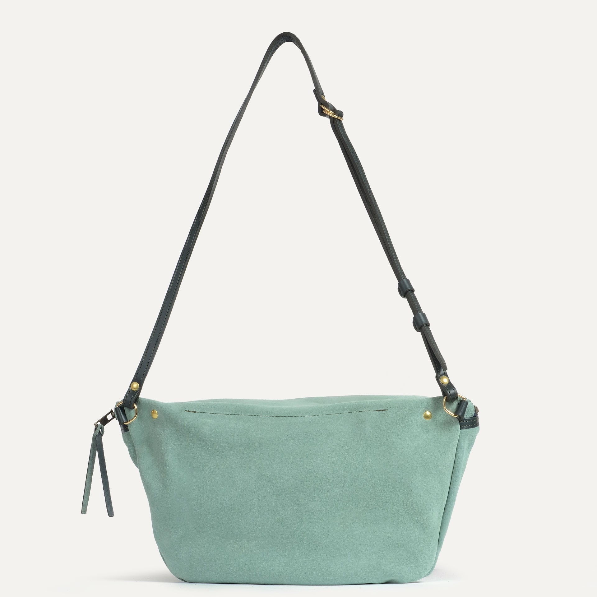 Sac banane Bea XL / Cuir Velours - Vert jade (image n°3)