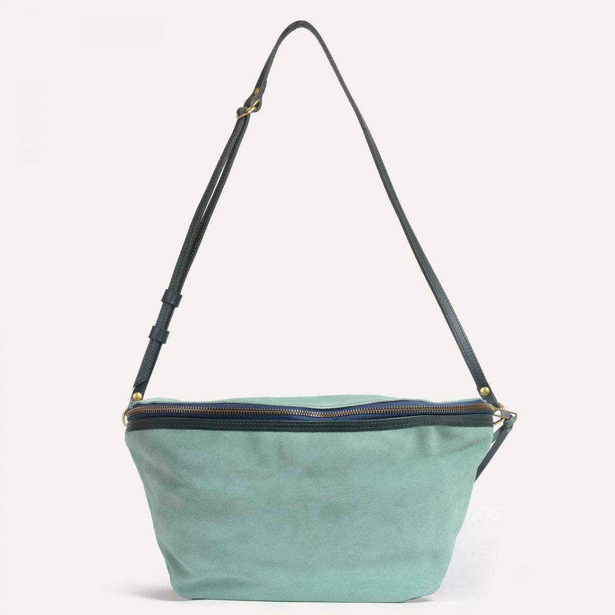 Bea XL Belt bag / Suede - Jade green (image n°1)