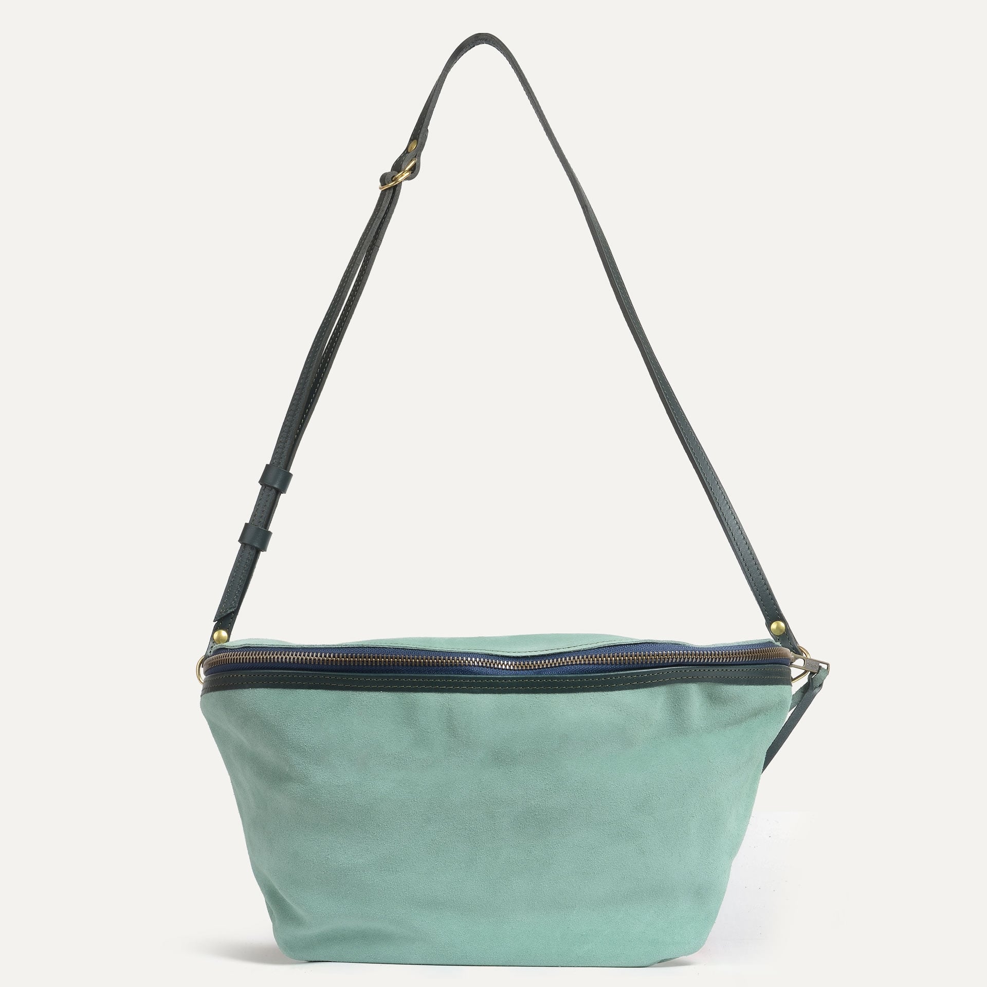 Bea XL Belt bag / Suede - Jade green (image n°1)