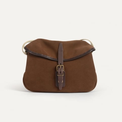 Musette du Pêcheur XS / Cuir Velours - Chocolat
