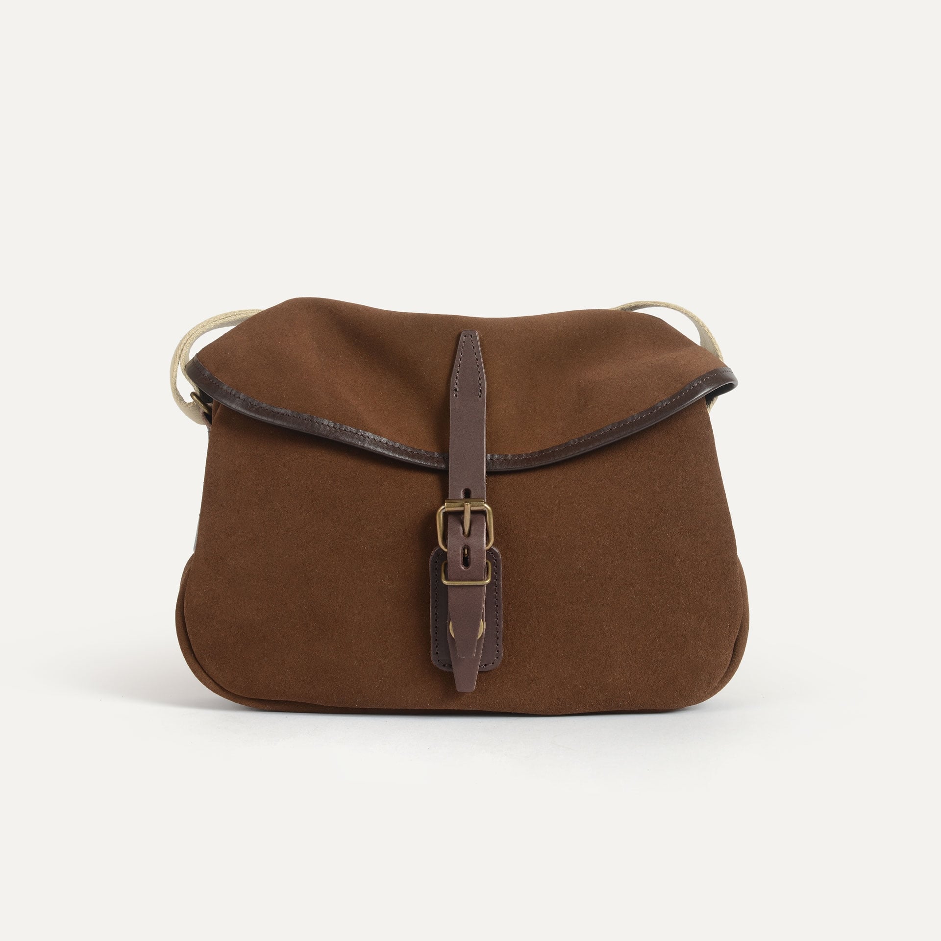 Musette des Fischers XS / Veloursleder - Schokolade (image n°1)