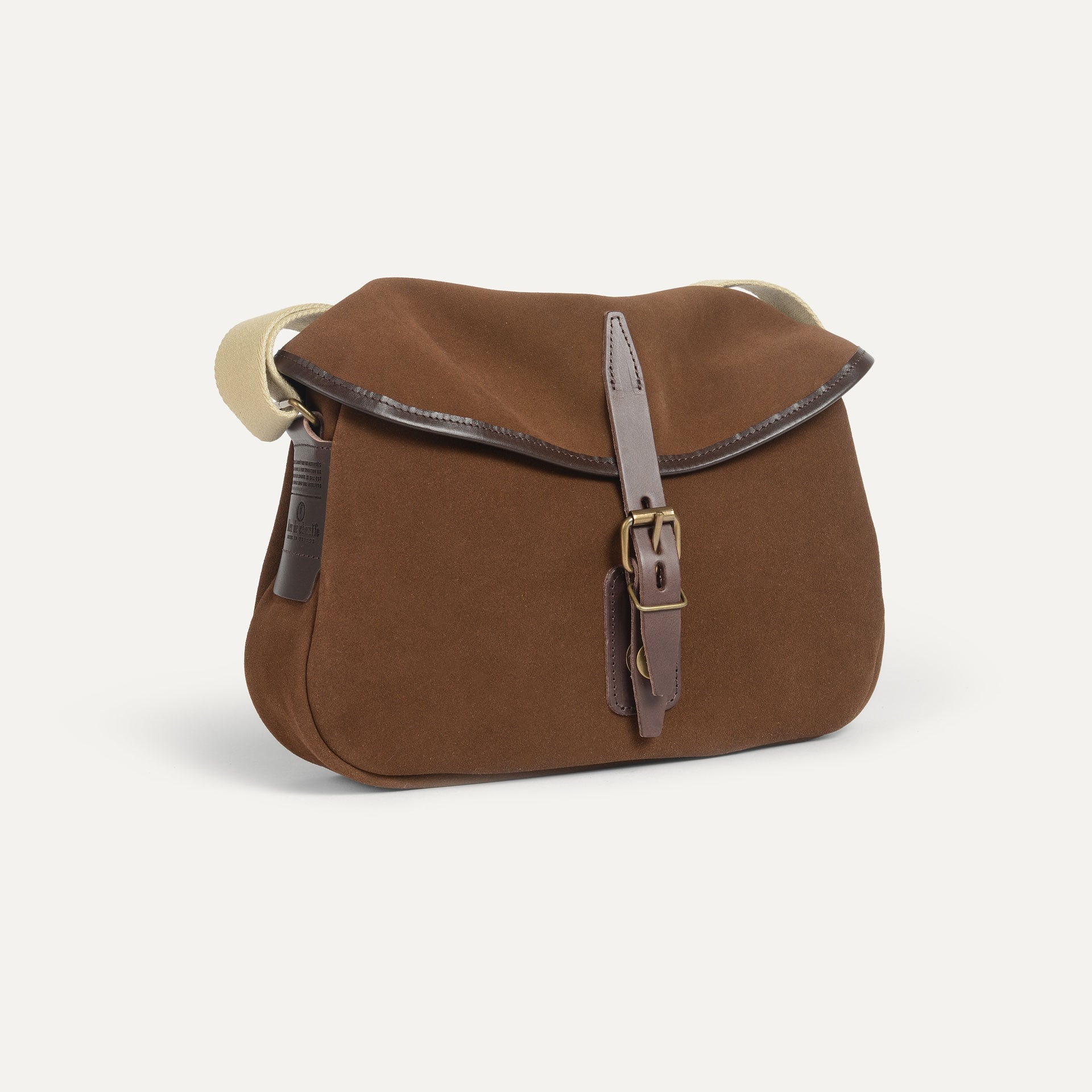 Musette des Fischers XS / Veloursleder - Schokolade (image n°2)