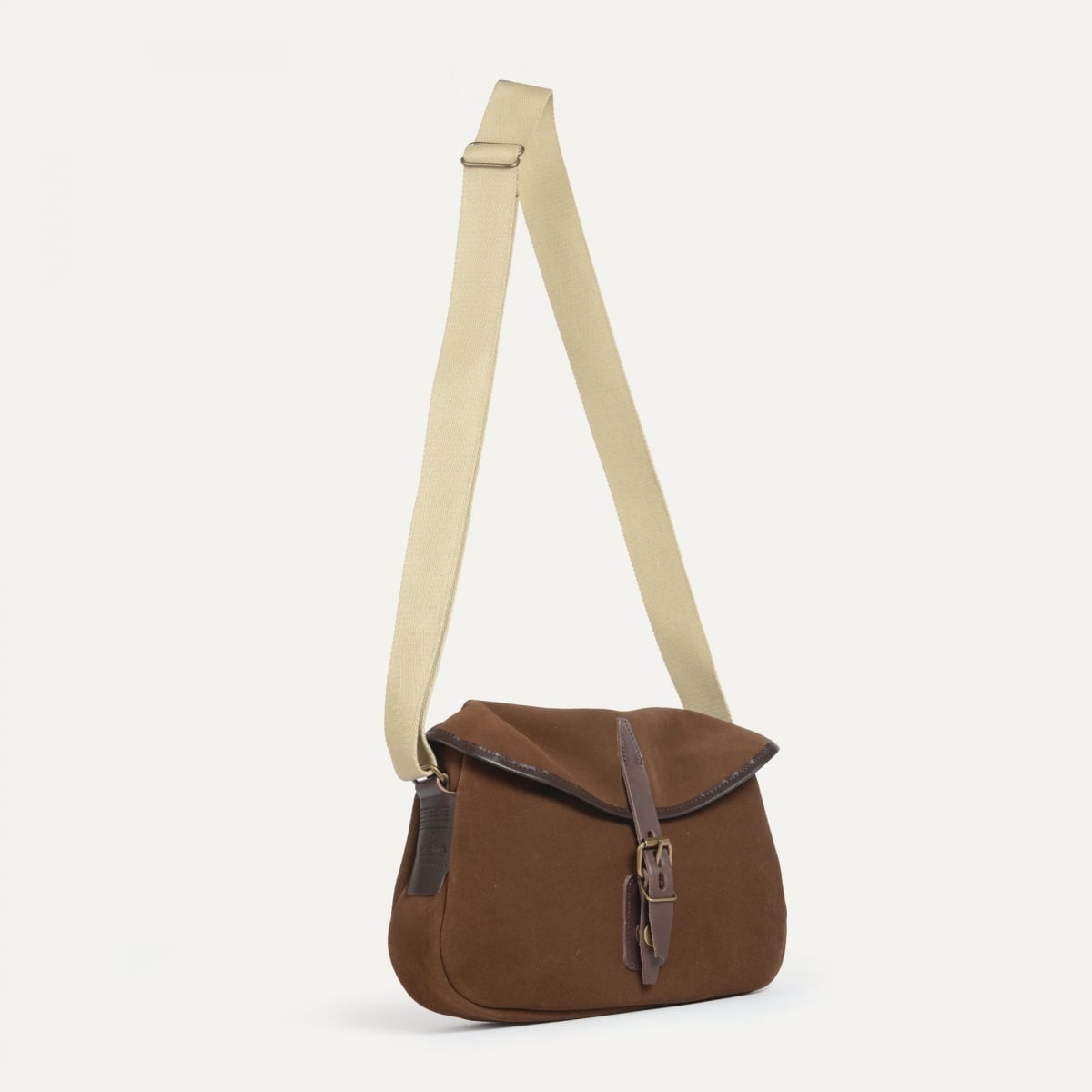Bolso de pescador XS / Cuero de ante - Marrón chocolate (imagen n.º 3)