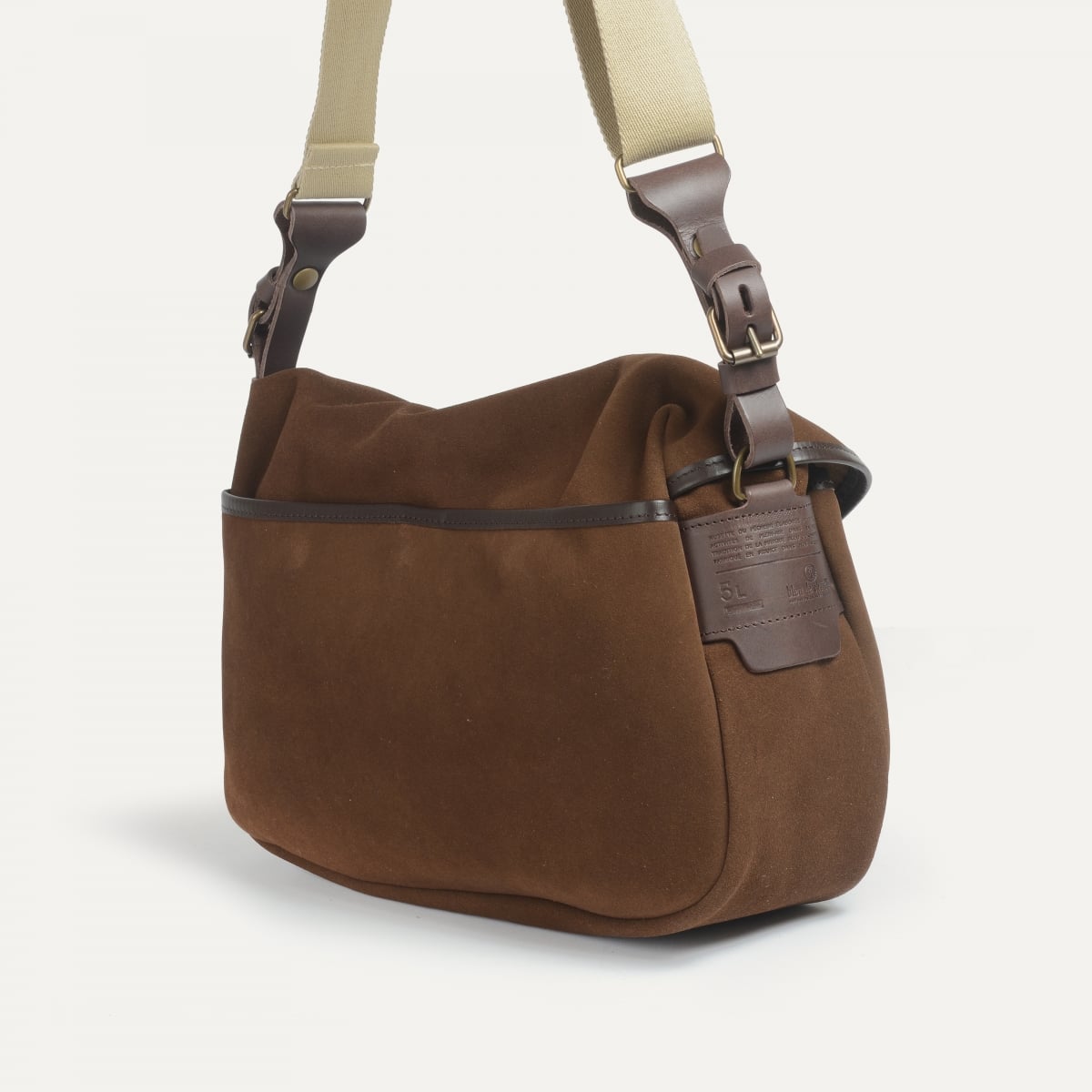 Musette du Pêcheur S / Cuir Velours - Chocolat (image n°4)