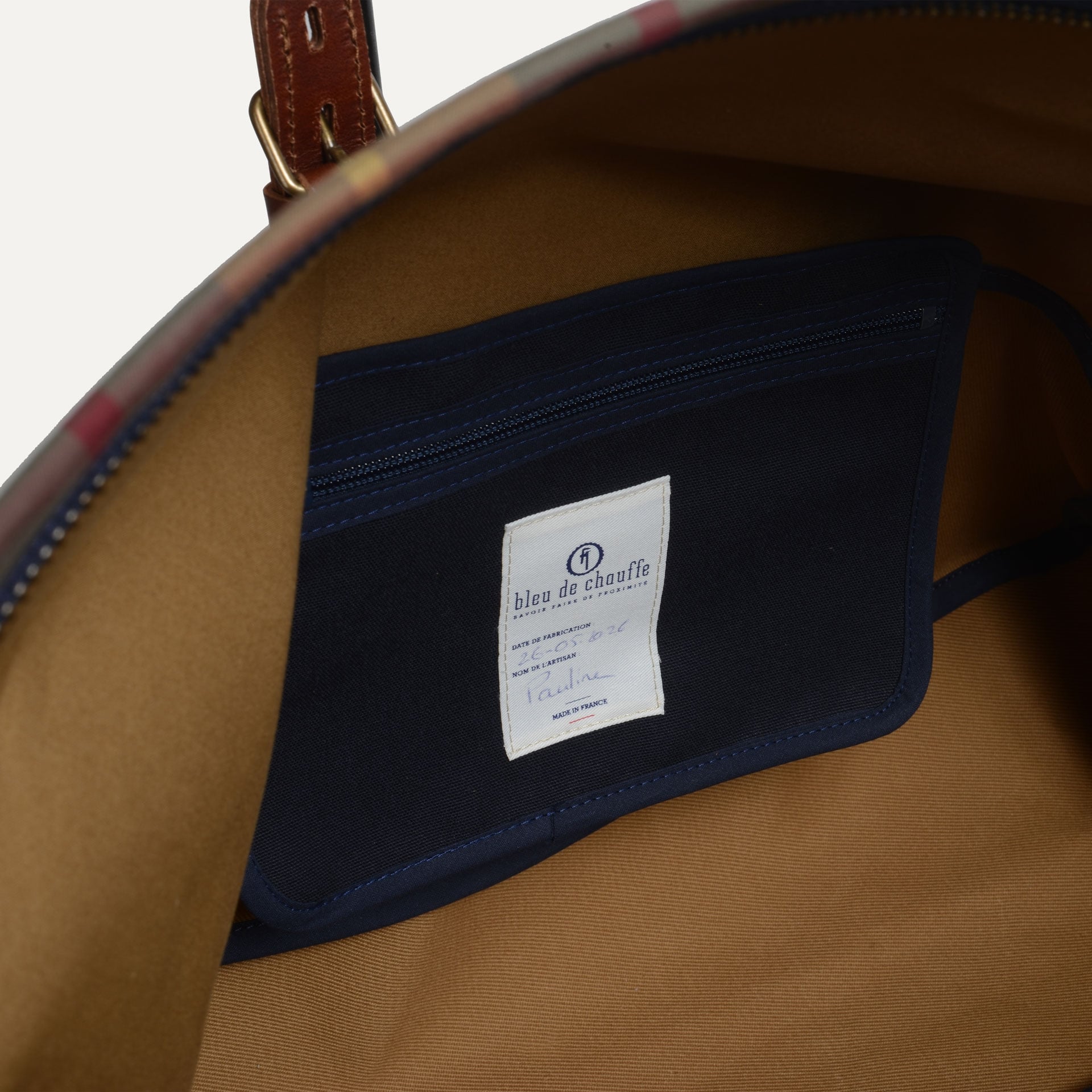 Bolso de viaje de cabina - Tartán camel (imagen n.º 4)