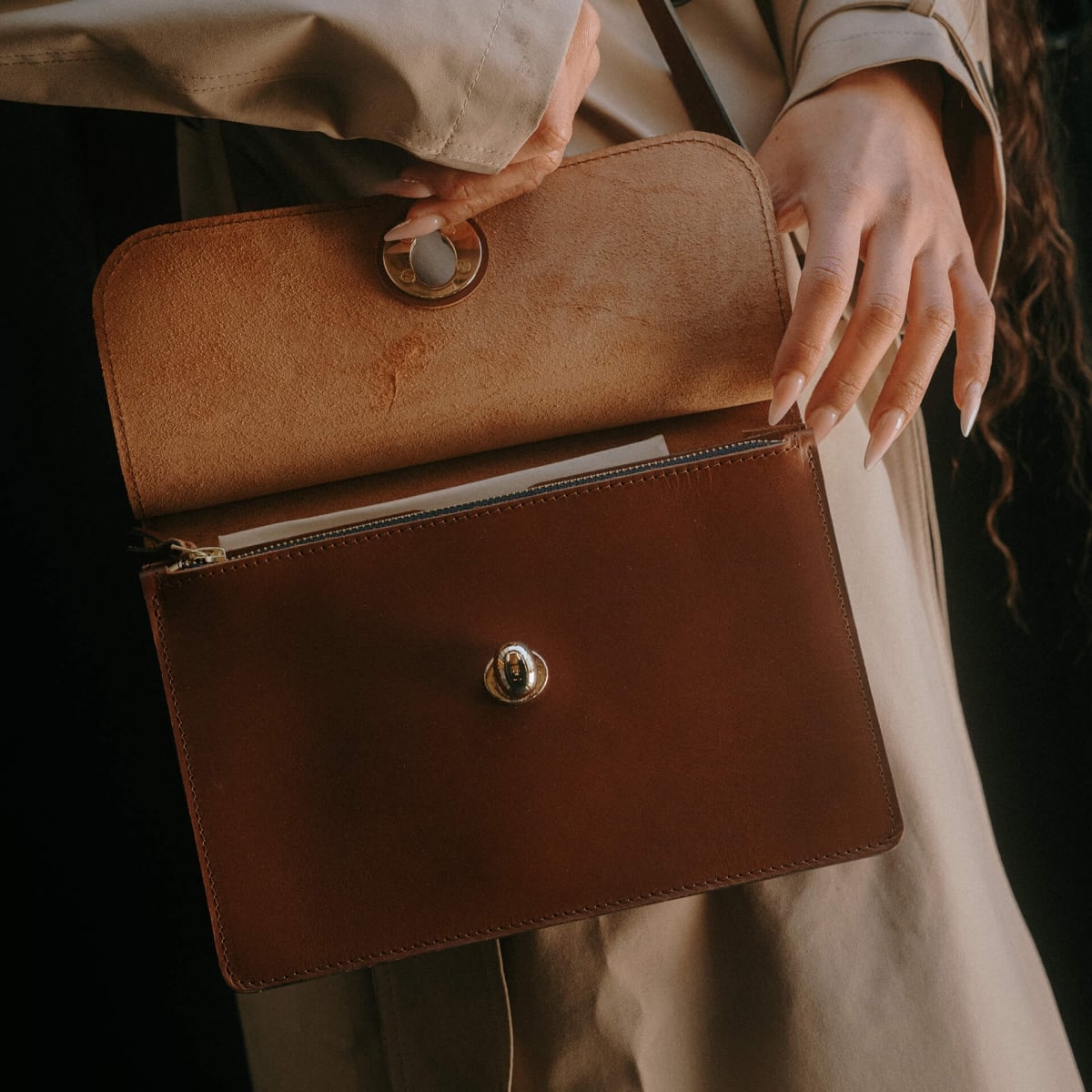 Bolso tipo cartera - Marrón ámbar (imagen n.º 10)