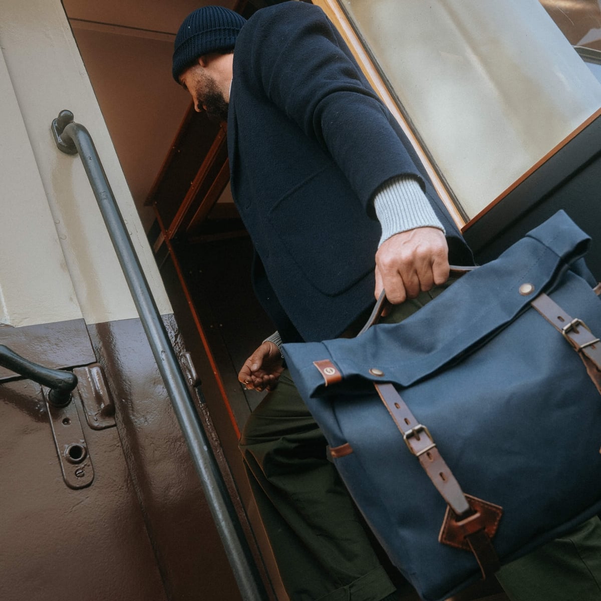 Gaston Musette Satchel Bag - Navy Blue BM (image n°9)