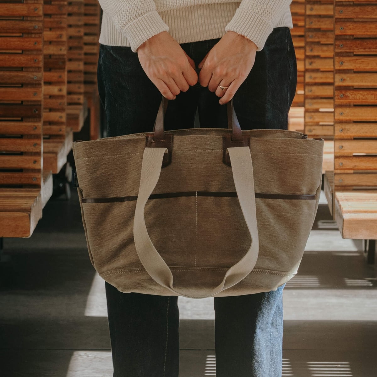 Meline Business Tote - Kaki US Stonewashed (image n°6)