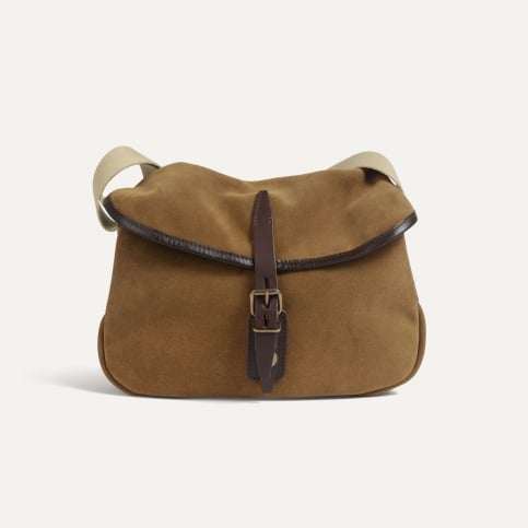 Musette du Pêcheur XS V2 / Cuir Velours - Marron Noisette