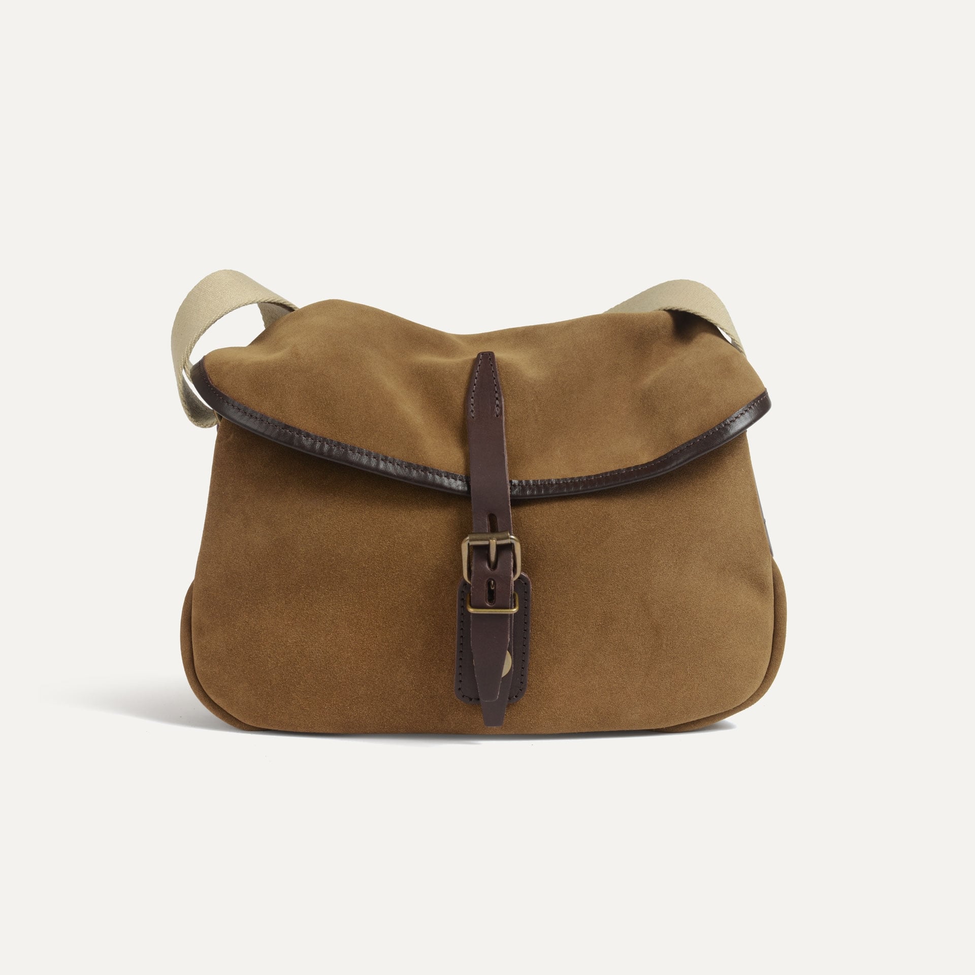 Musette du Pêcheur XS / Cuir Velours - Marron Noisette (image n°1)