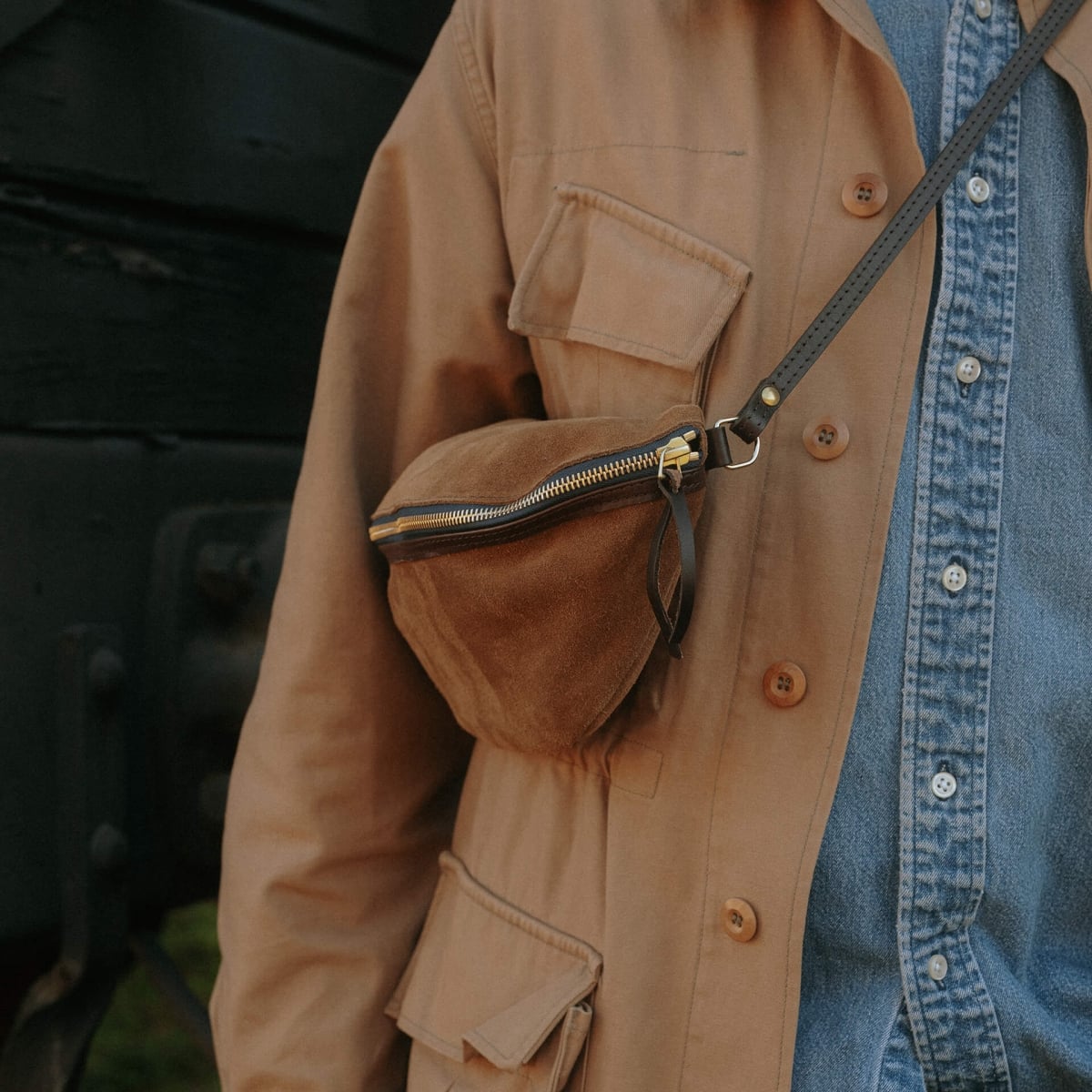 Bea Belt bag / Suede - Fawn Braun (image n°6)