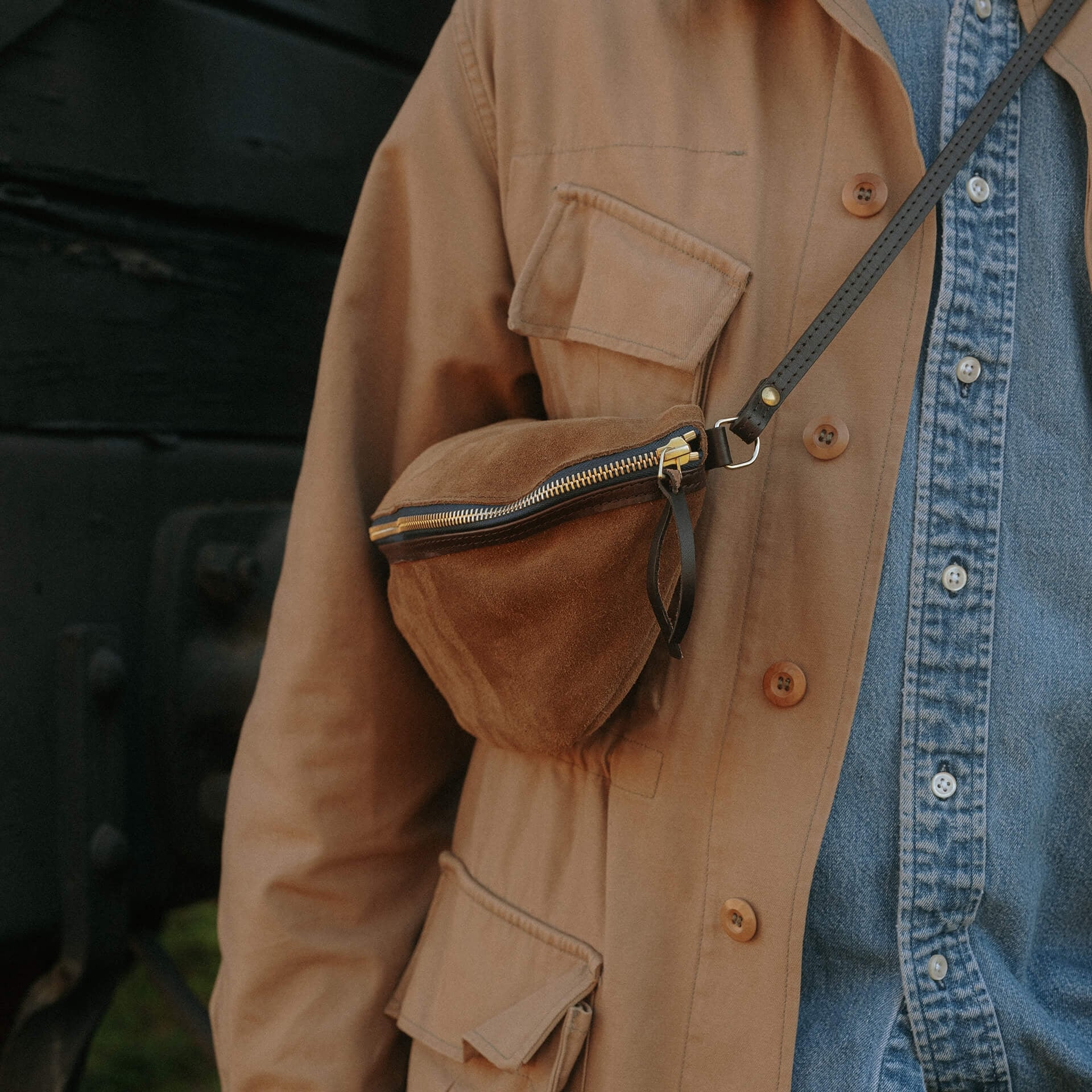 Bea Belt bag / Suede - Fawn Braun (image n°6)