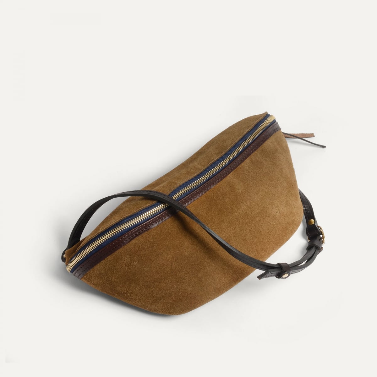 Sac banane Bea / Cuir Velours - Marron Noisette (image n°4)