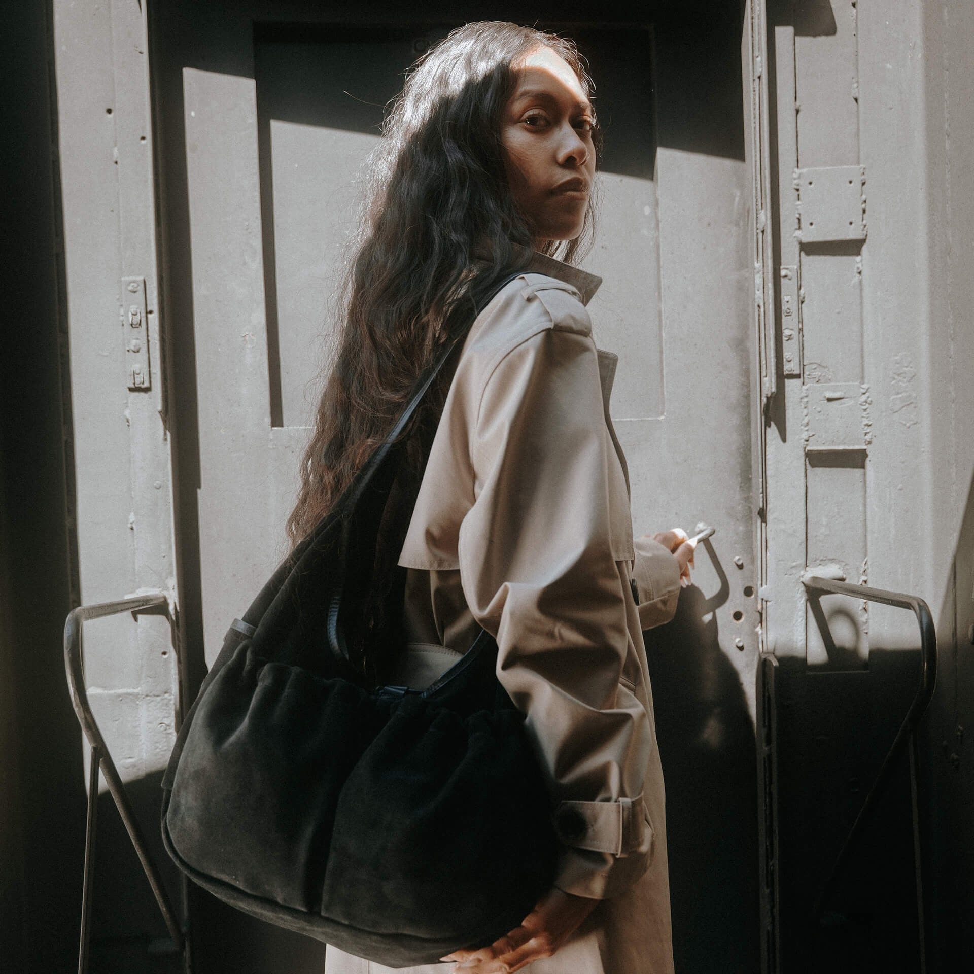 Tasche Paula - Schwarz Wildleder (image n°7)
