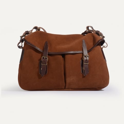 Musette M Fisherman's bag / Suede - Fawn Brown