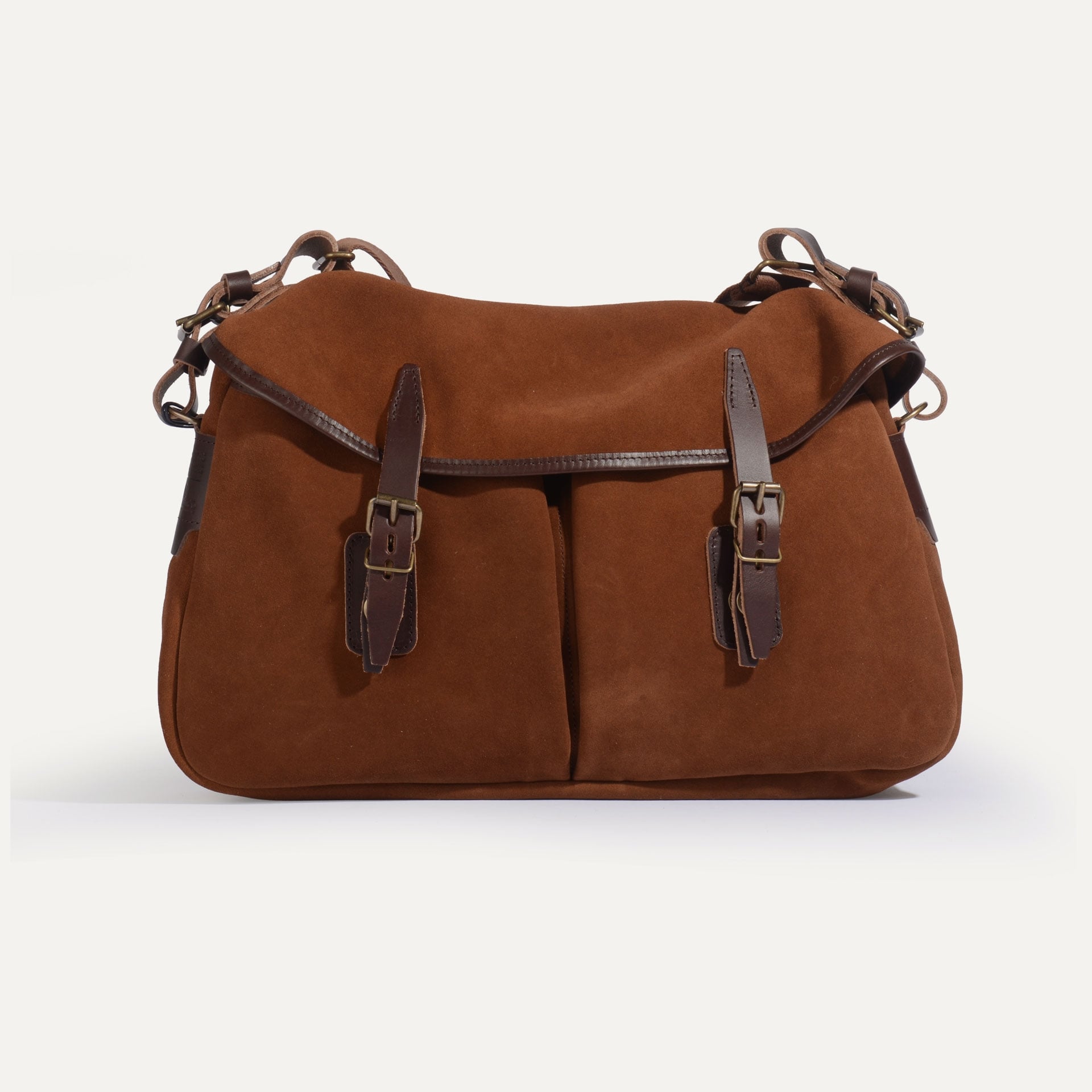Musette du Pêcheur M / Cuir Velours - Brun fauve (image n°1)