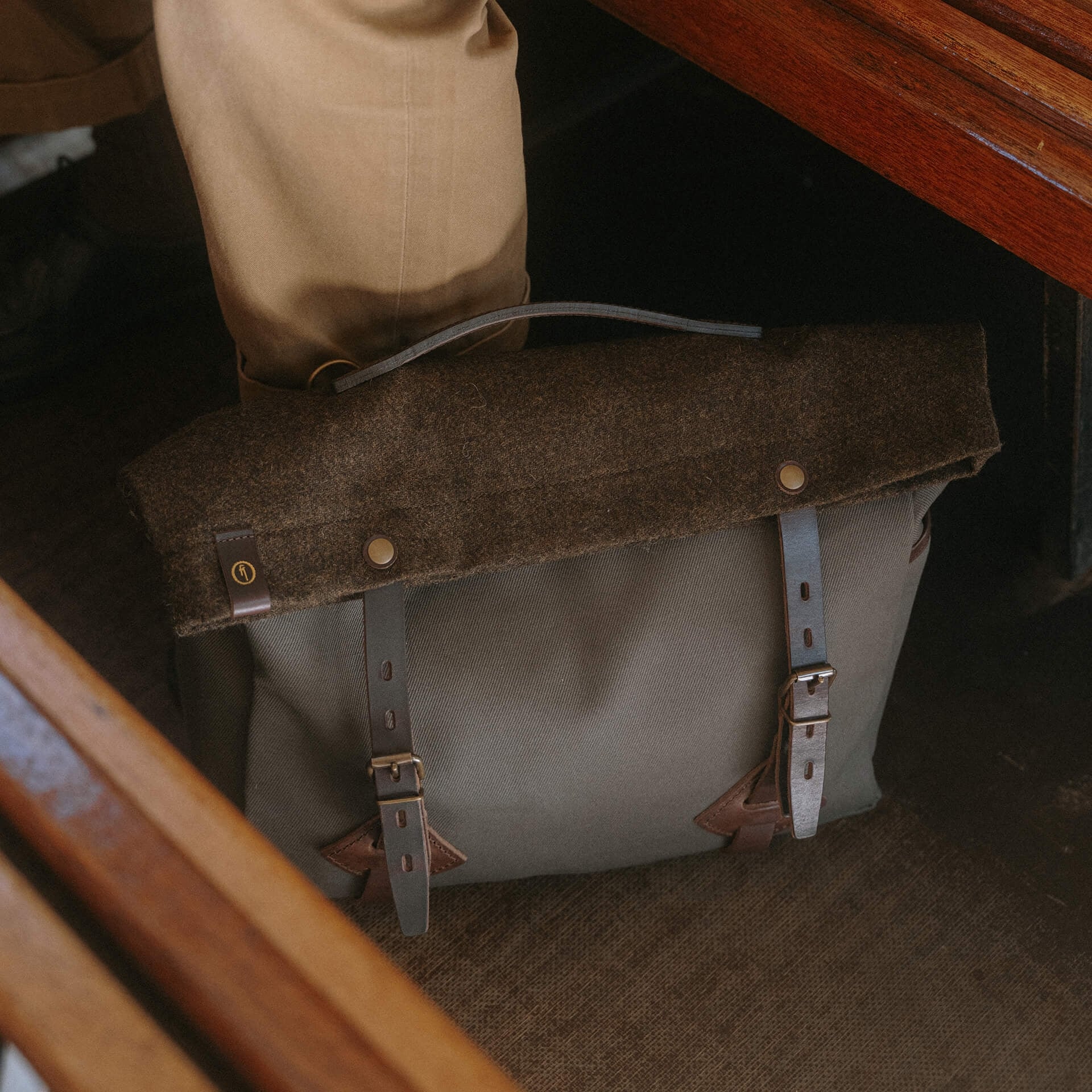 Gaston Musette Satchel Bag - Khaki BM / Tweed (image n°6)