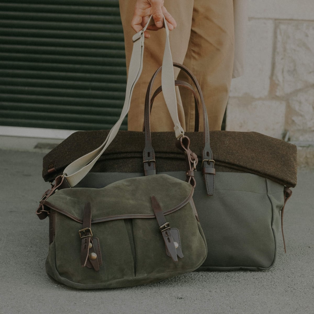 Musette du Pêcheur S / Cuir Velours - Musk (image n°8)