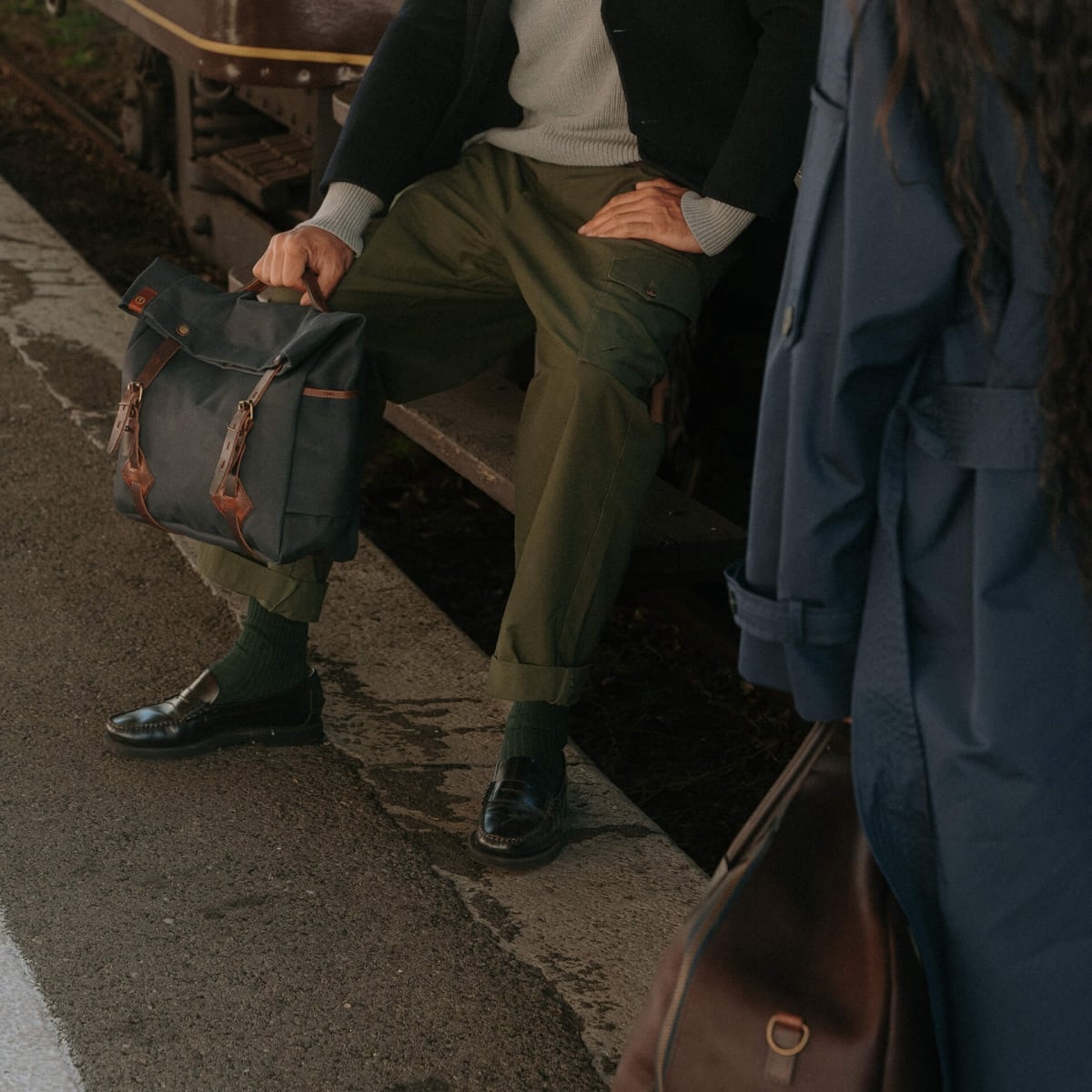 Gaston Musette Satchel Bag - Navy Blue BM (image n°8)