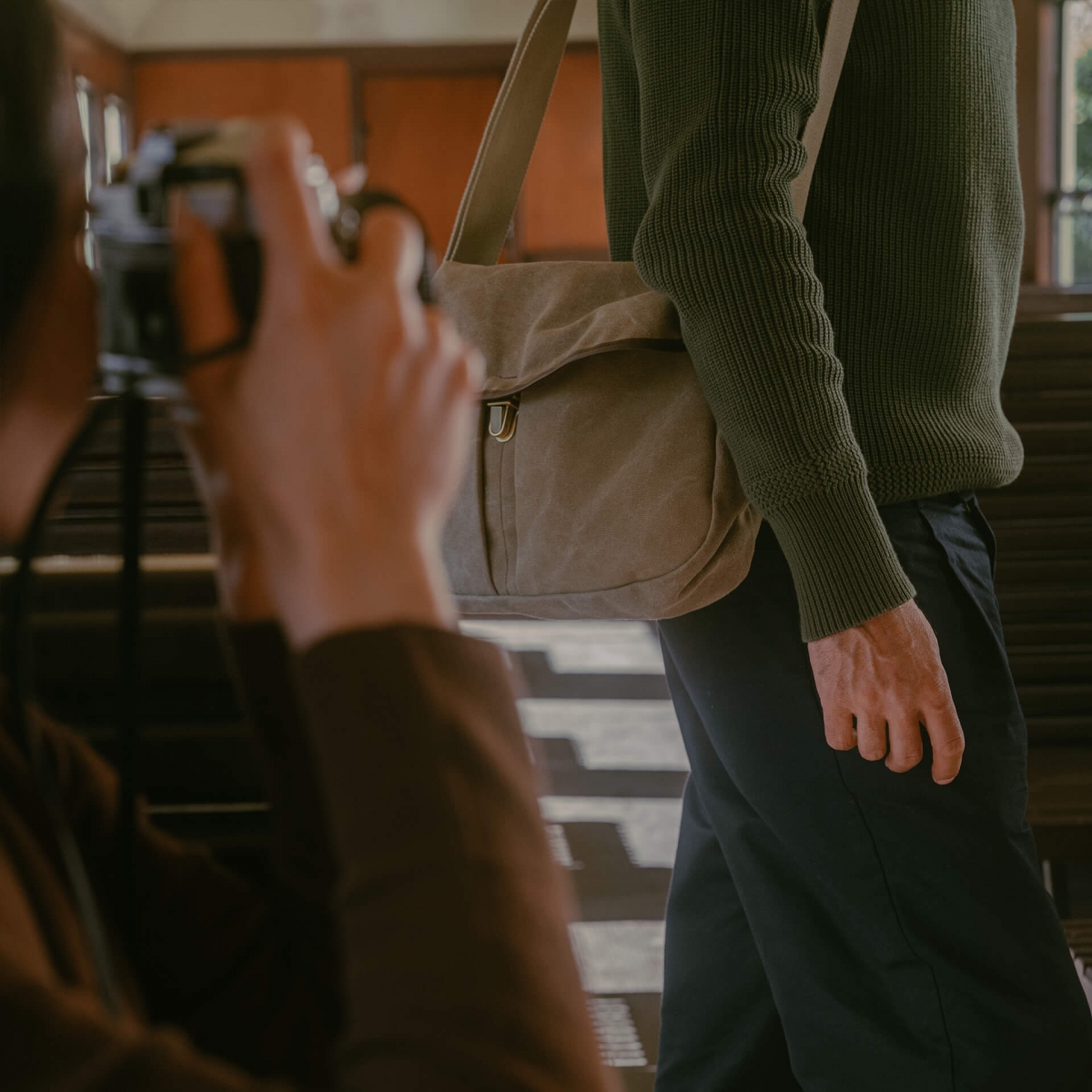 Léon messenger bag - Khaki US Stonewahed (image n°7)