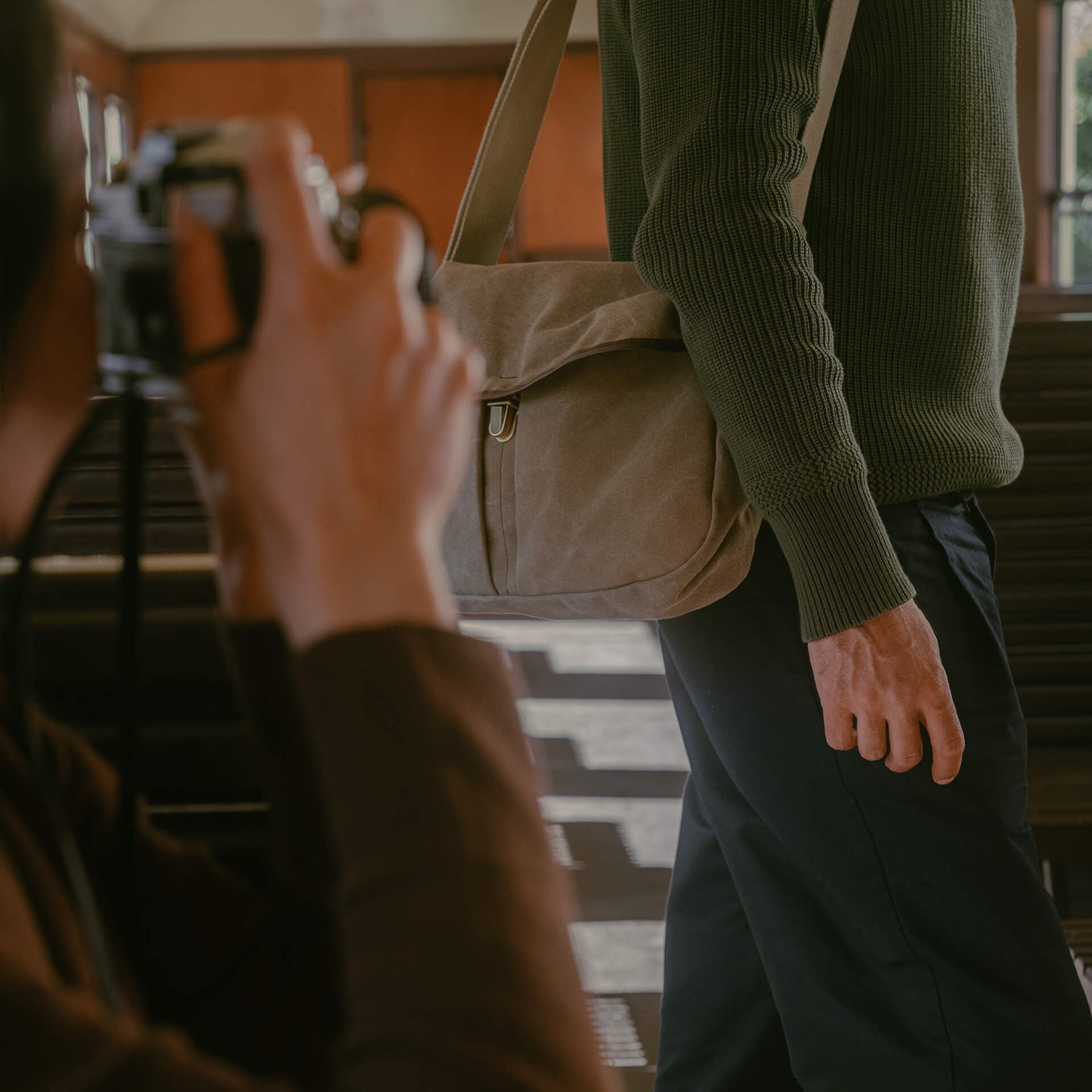 Léon messenger bag - Khaki US Stonewahed (image n°7)