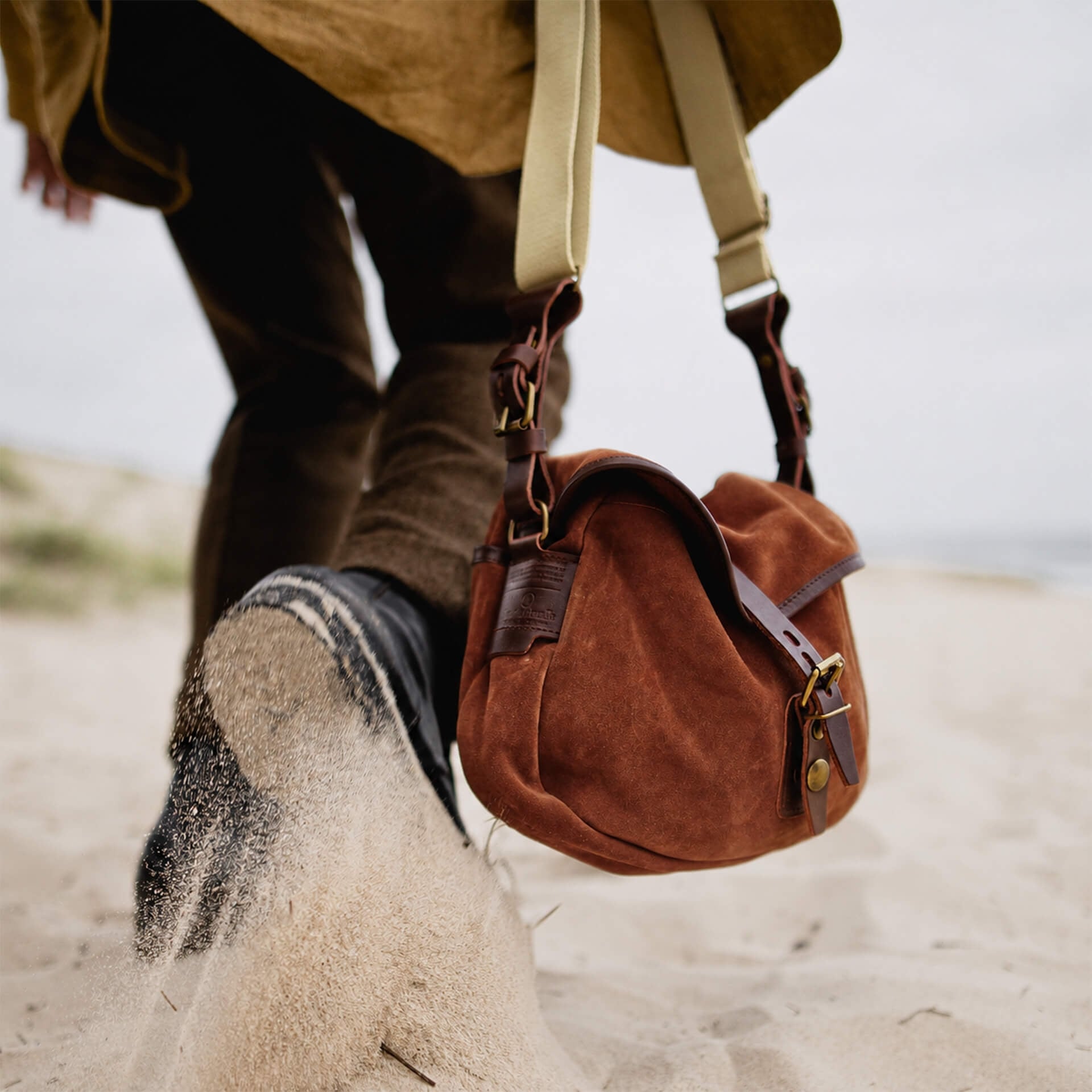 Musette des Fischers XS / Veloursleder - Rubinbraun (image n°8)