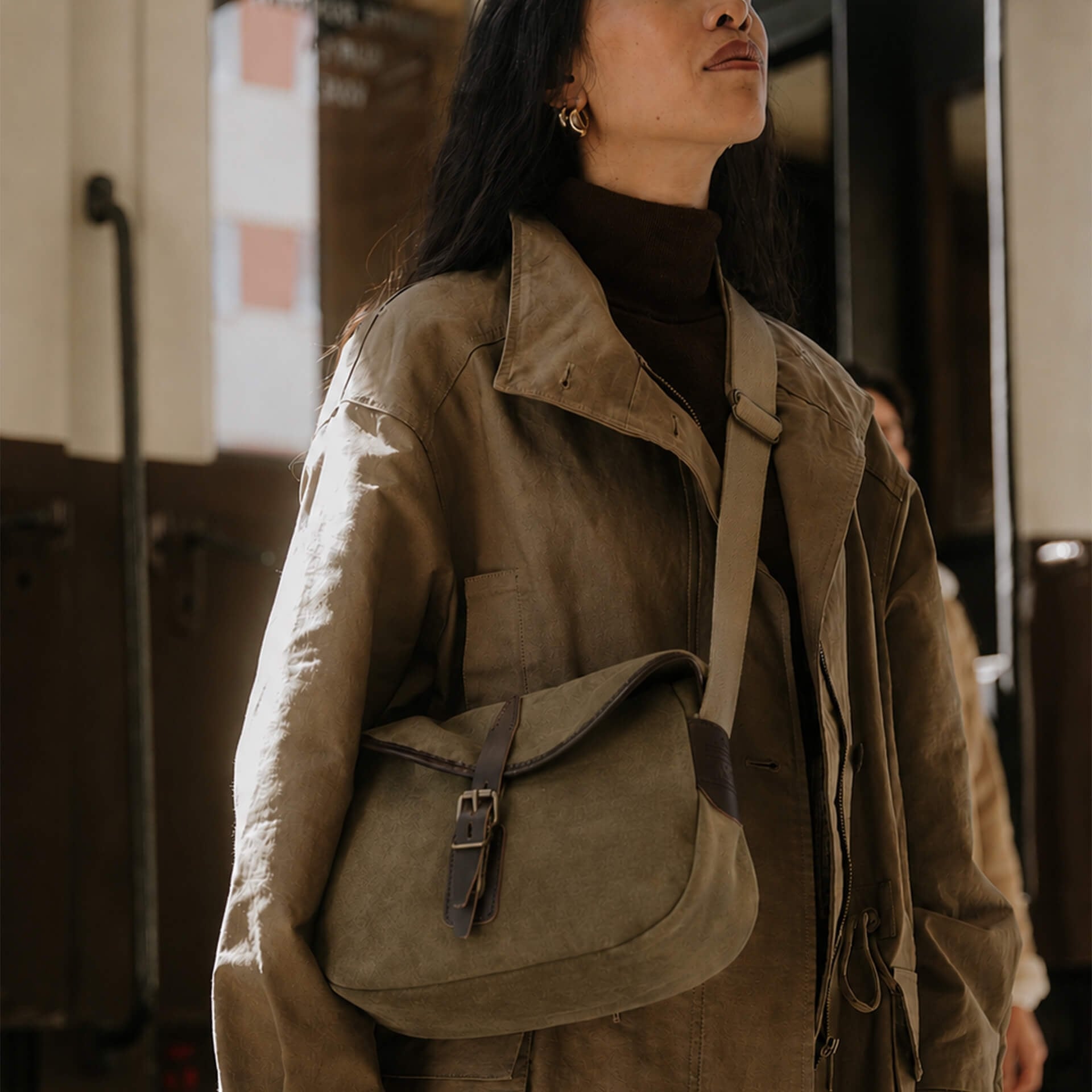 Musette XS Fisherman's bag / Suede - Musk (image n°5)