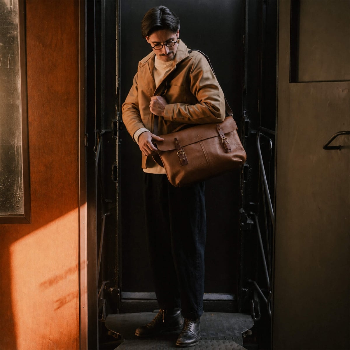 Lucien Satchel bag - Amber Brown (image n°5)