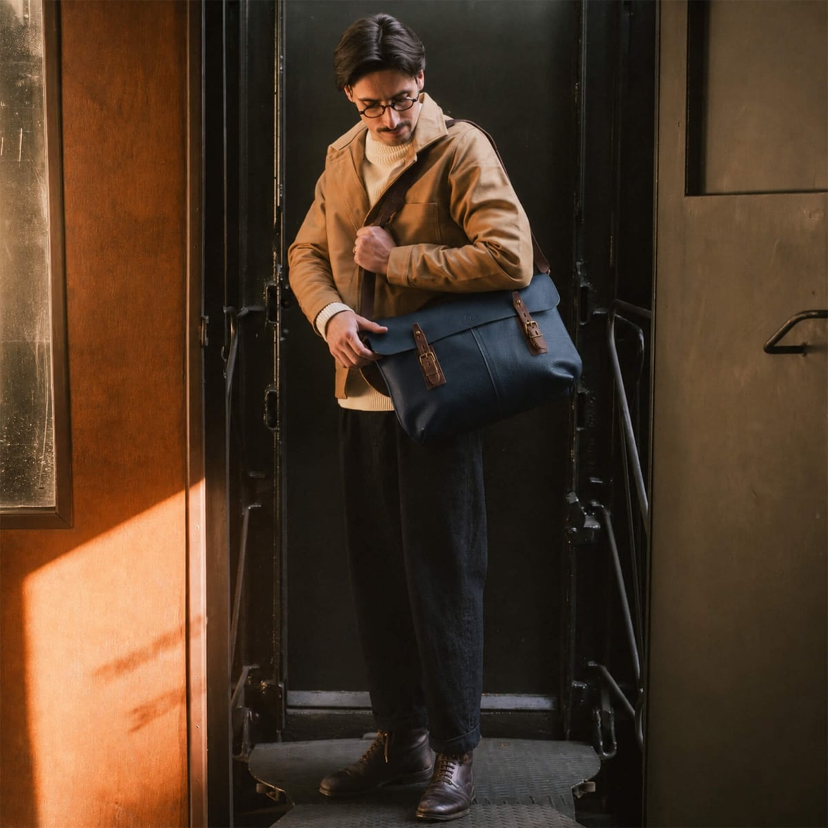 Sac besace Lucien - Bleu Marin (image n°5)