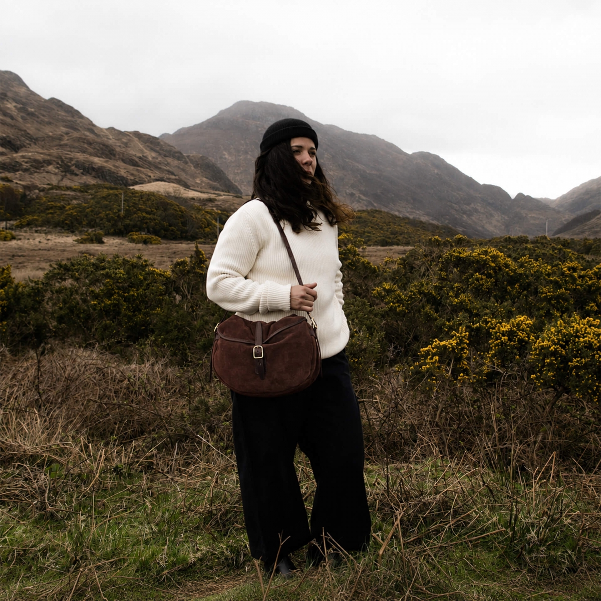 Bolsa de pescador «Media Luna Margot» - Marrón rubí (imagen n.º 6)