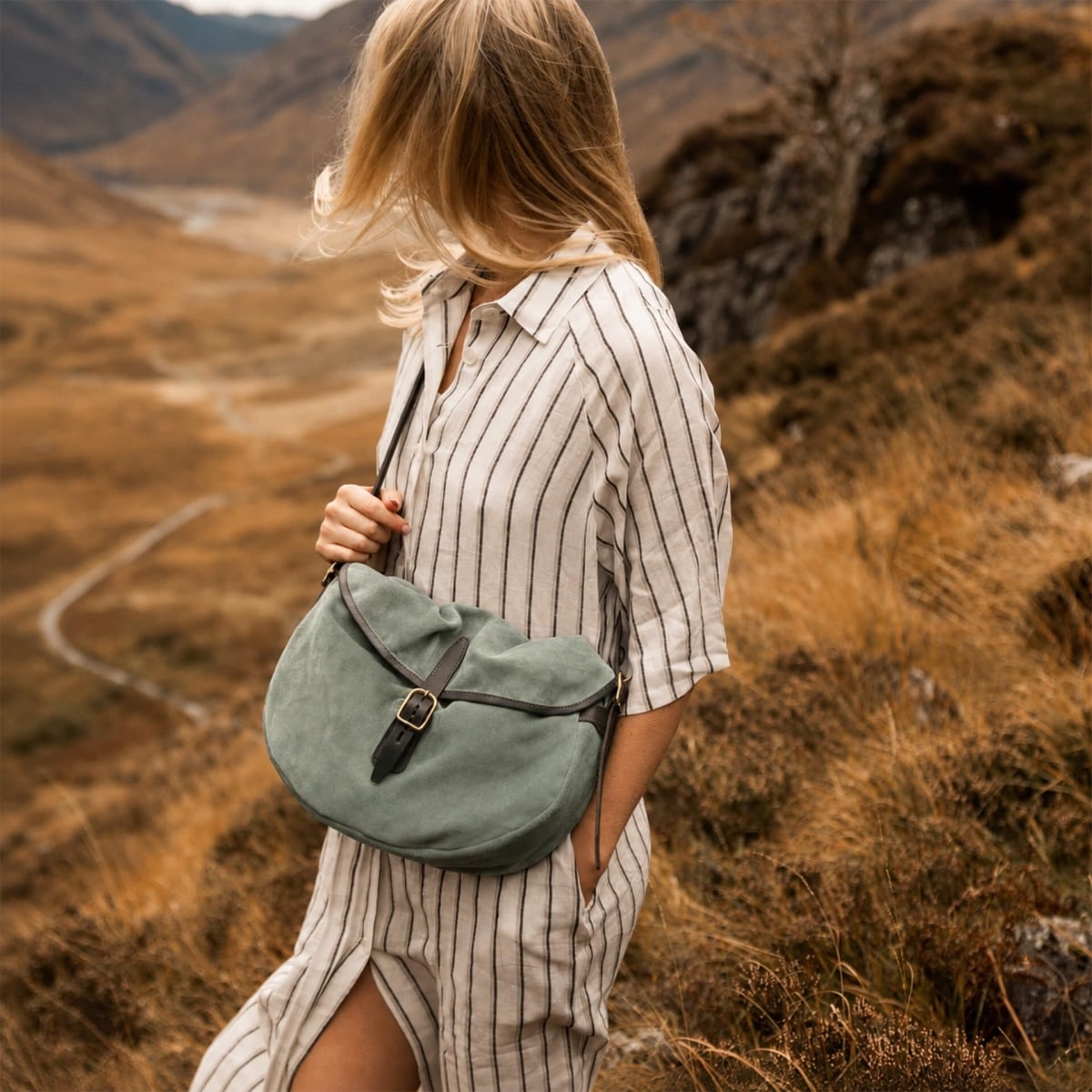 Bolsa de pescador «Media Luna Margot» - Verde jade (imagen n.º 7)